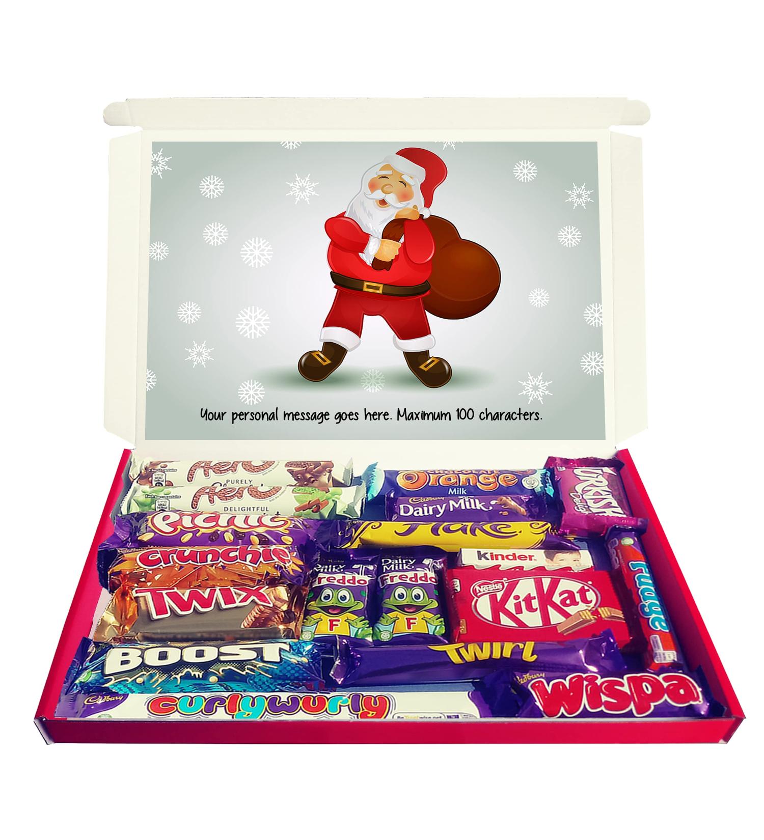 Personalised JOLLY SANTA Christmas Chocolate Selection Box Gift Hamper - Buy Online on GoSupps.com
