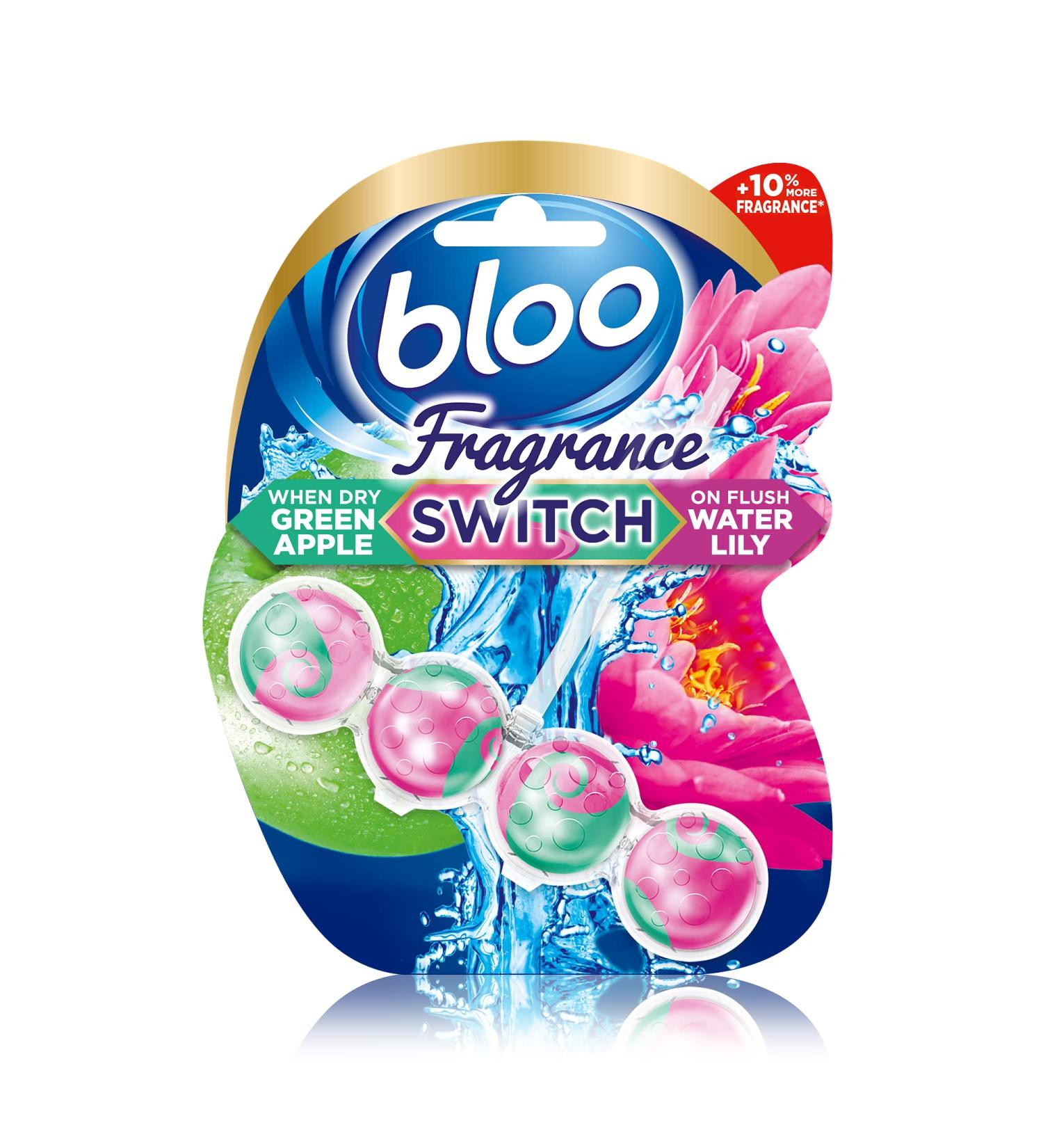 Bloo Fragrance Switch Lily & Apple Premium Toilet Rim Block 50g - Floral Apple & Water Lily - Buy Online on GoSupps.com