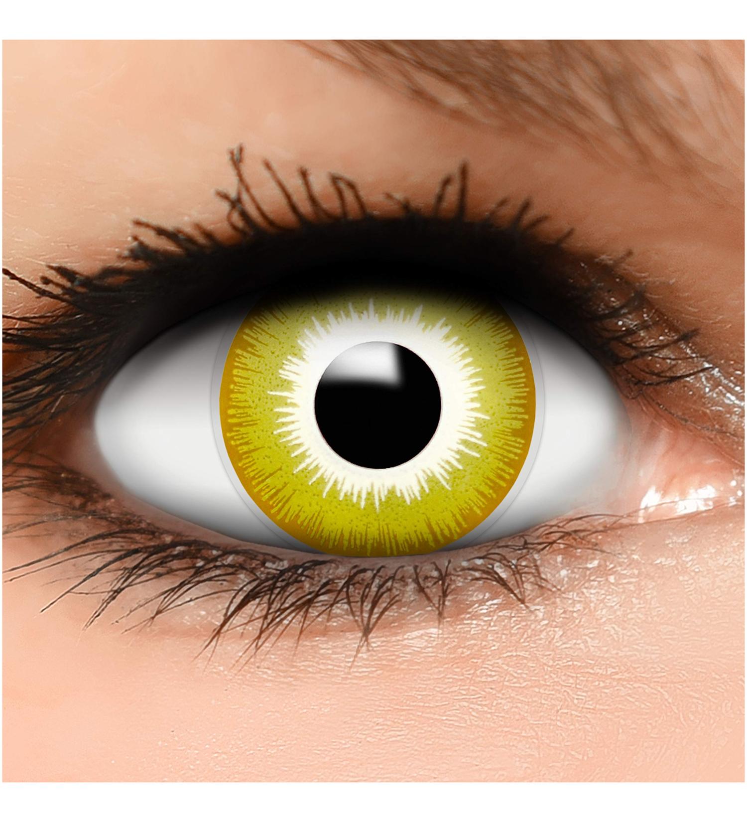 FUNZERA Yellow AVATAR Colored Contact Lenses for Halloween | Non-Prescription Cosplay & Anime - 2 Piece Set - Buy Online on GoSupps.com