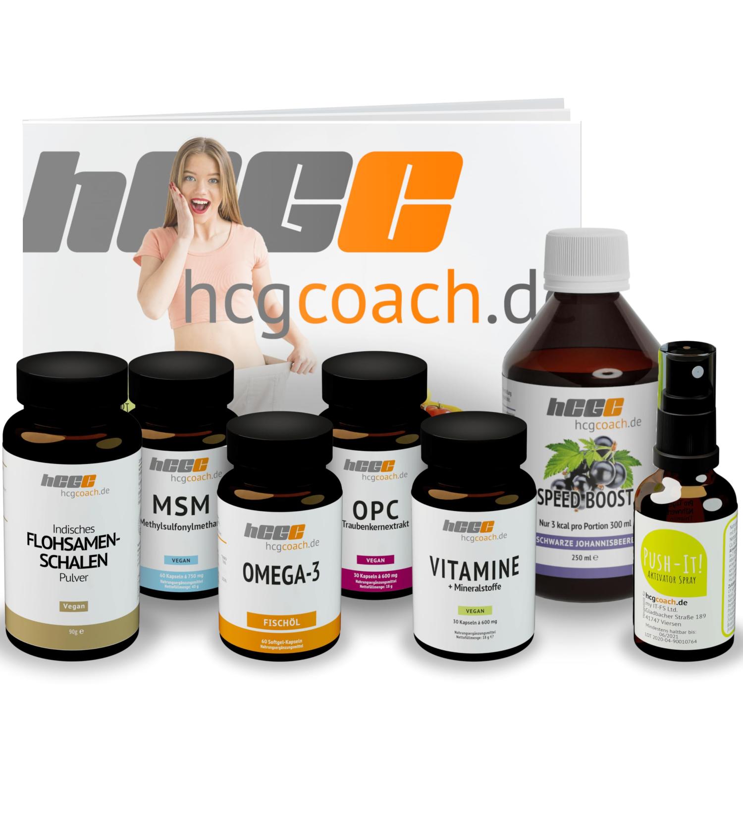 HCGC Original Basic Package - Blackcurrant | 30 Days Nutritional Supplements & 21 Days Metabolic Cure | Sugar-Free Speedboost Syrup - Buy Online on GoSupps.com