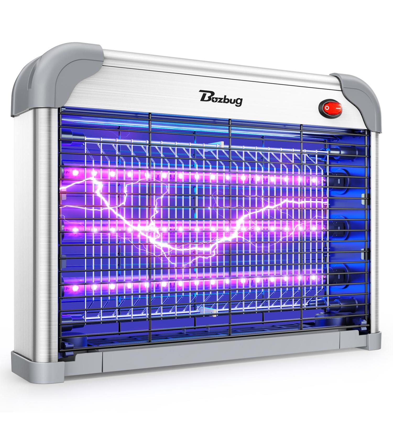 Buzbug 12W Electric Insect Destroyer - 3800V Mosquito & Fly Trap with 3 LED Lamps | Efficient Indoor Pest Control (Gray) - Buy Online on GoSupps.com