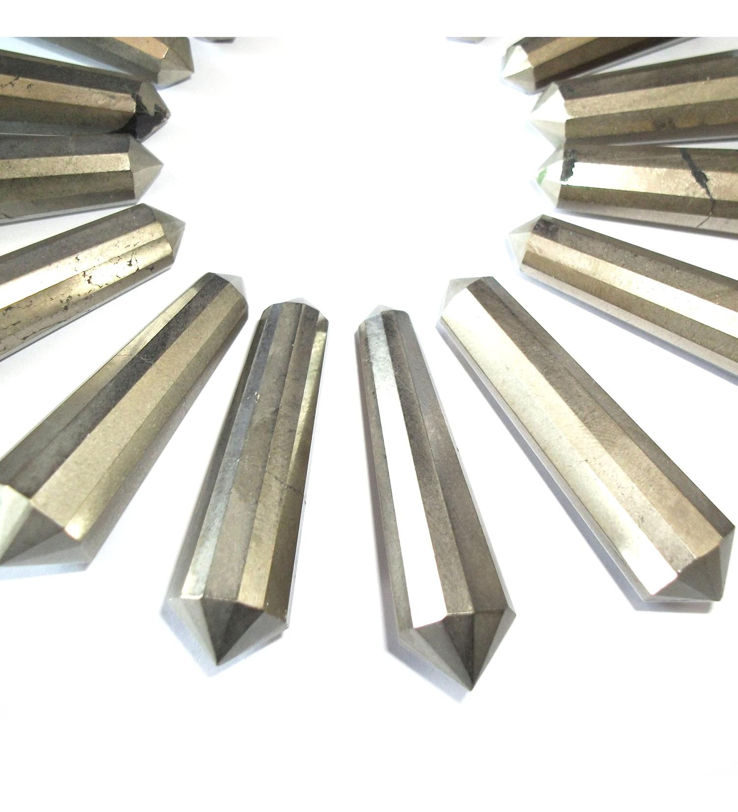 1 x 12 Cut DT Crystal Vogel Wand Point 40-60mm (Pyrite)