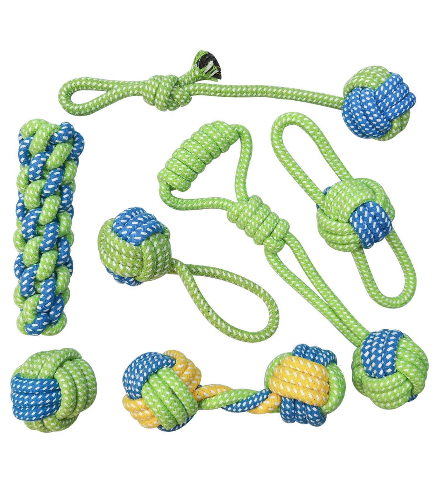Dog Rope Toys for Medium Dogs - 7 Pack Durable Rope Chewy Toys for Dog Teething Cleaning Dog Training Prevents Boredom and Relieves Stress - Buy Online on GoSupps.com
