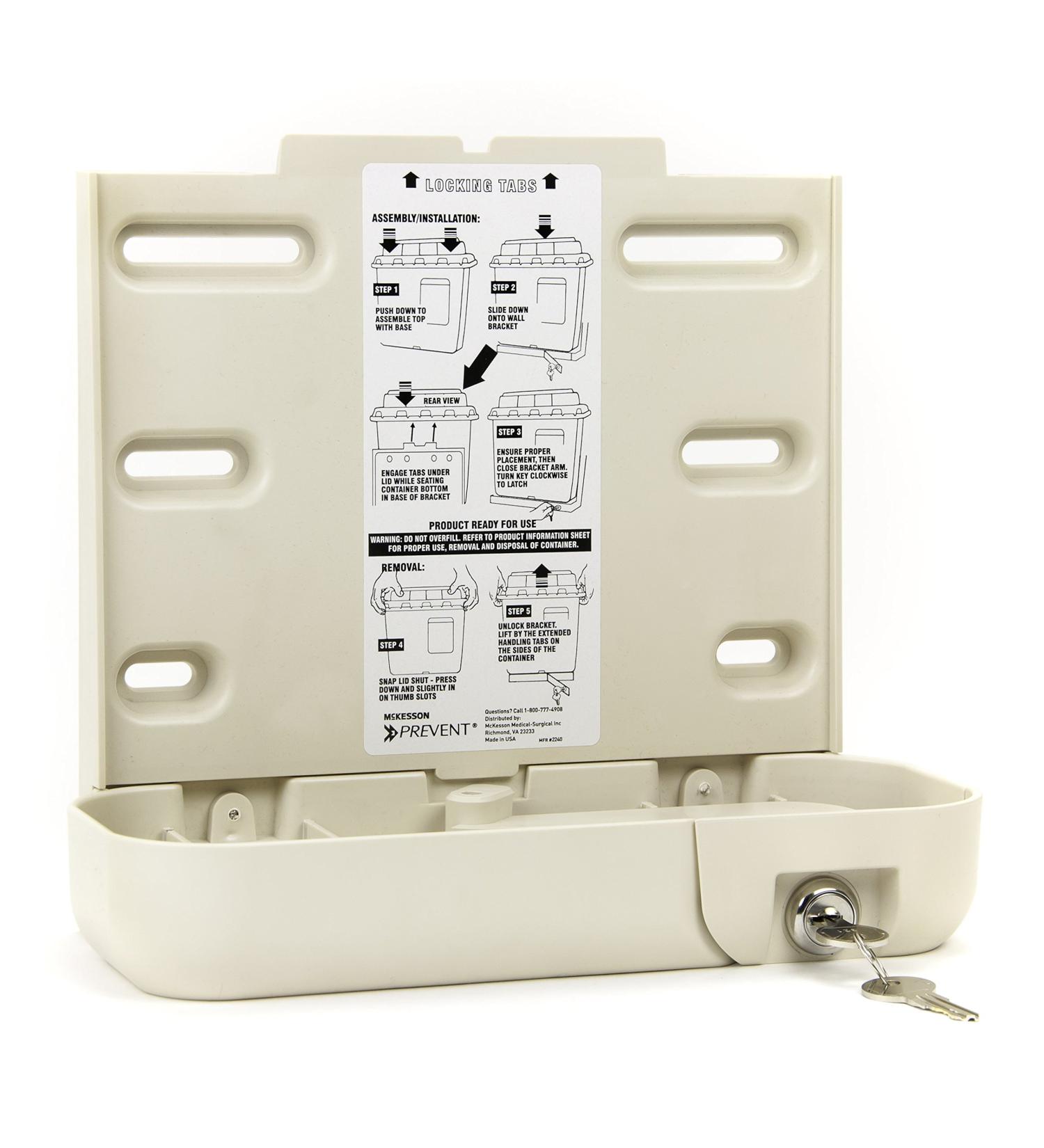 McKesson Prevent Sharps Locking Wall Cabinet - Biohazard Infectious Waste - 10x4.35x9.36 (2 Count) - Buy Online on GoSupps.com