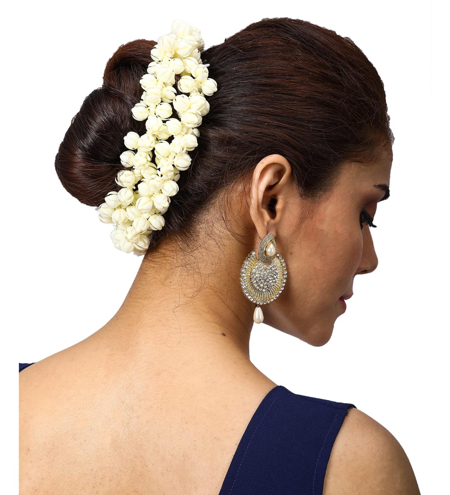 Real Jasmine Fragrance Artificial Jasmine Garland 90 cm - Hair Accessory for Women/Girls (Cream Color) - Buy Online on GoSupps.com