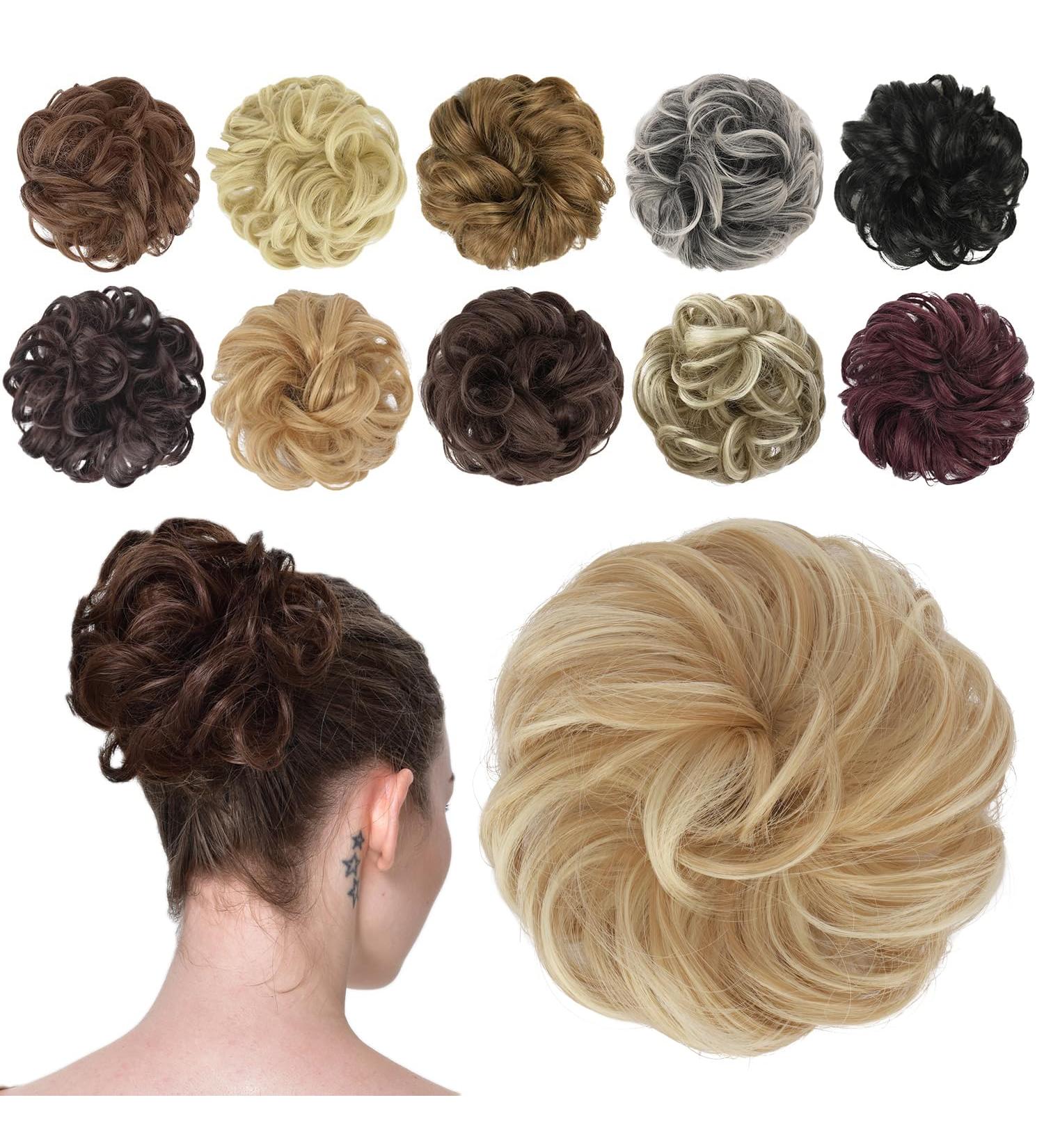 Fine Hair Part with Rubber Band | Dutt Hair Tie & Extensions for Women | Dark Golden Blonde 38g - Buy Online on GoSupps.com