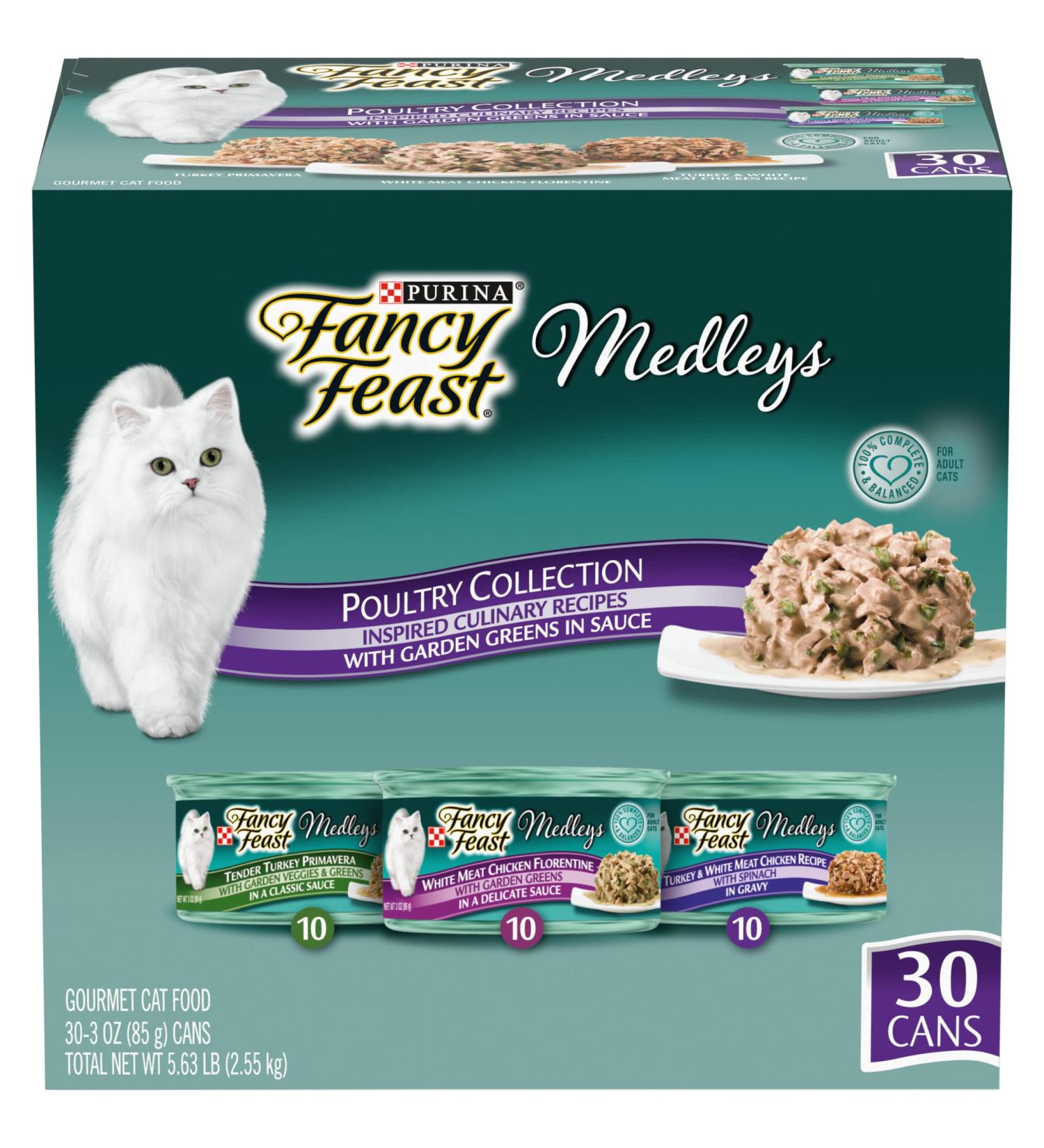 Purina Fancy Feast Medleys Poultry Collection Variety Pack - 30 x 3 oz Cans - Buy Online on GoSupps.com