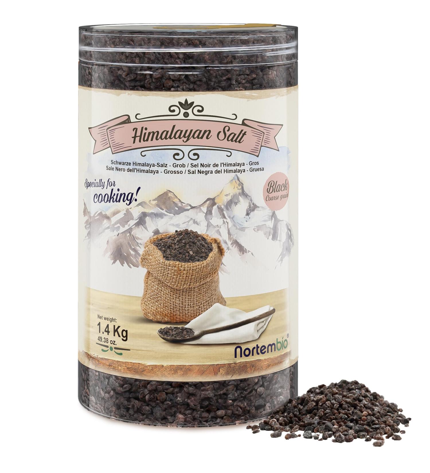 Nortembio Himalayan Black Salt 1.4 Kg. Coarse (2-5 mm). Kala Namak. 100% Natural Gourmet Salt. Characteristic Egg Taste. Vegan. Unrefined. No Preservatives. Punjab in Pakistan. - Buy Online on GoSupps.com