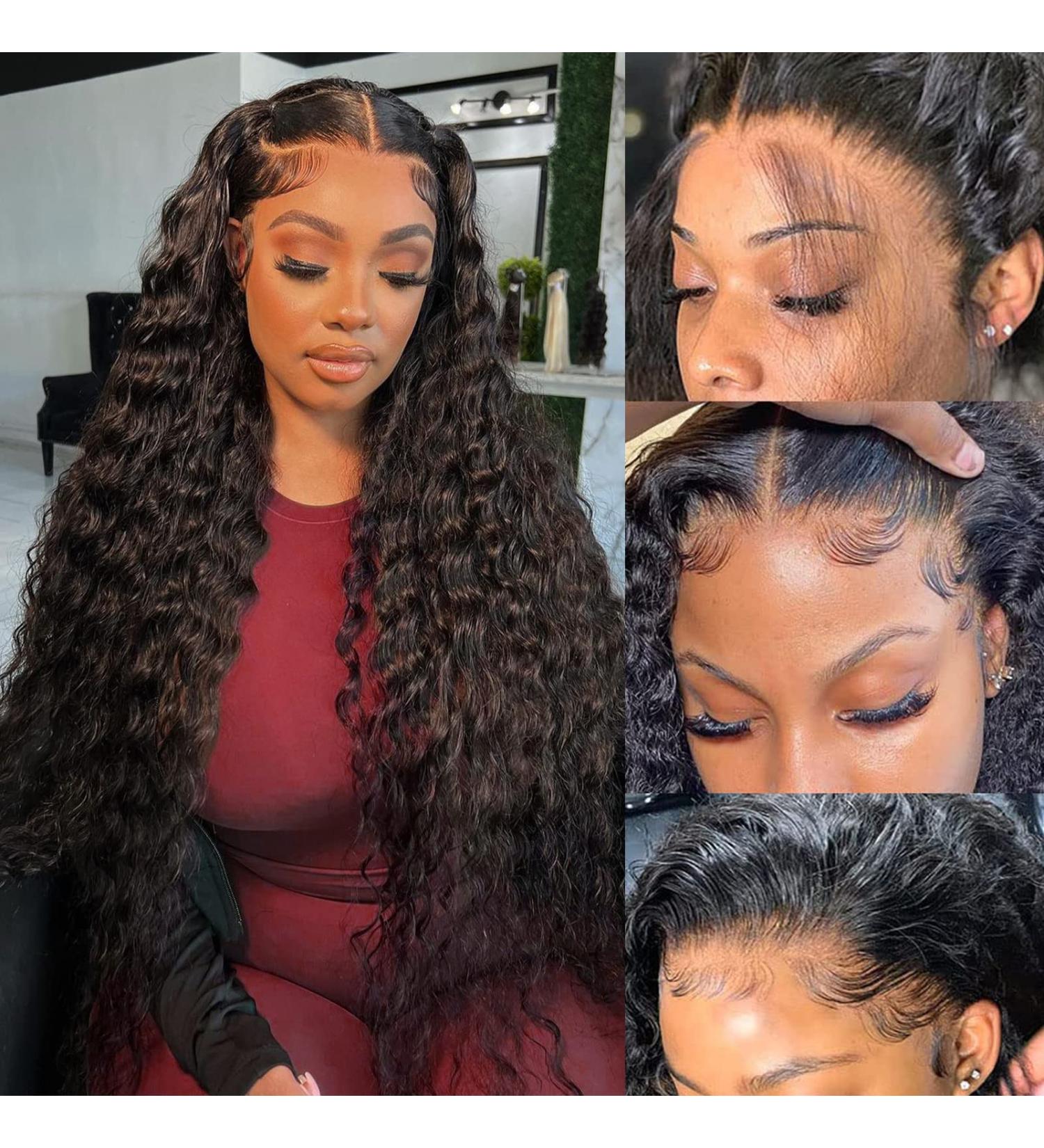 Samrabeauty Deep Wave 26 Inch Human Hair Lace Front Wig for Black Women | Pre Plucked 180% Density with Baby Hair | Natural Color - Buy Online on GoSupps.com
