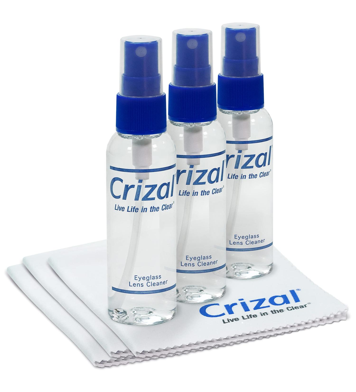 Crizal Lens Cleaner Set | 2oz Spray & Microfiber Cloth Bundle | Doctor Recommended Anti-Reflective Lens Care Kit - 3 Pack - Buy Online on GoSupps.com