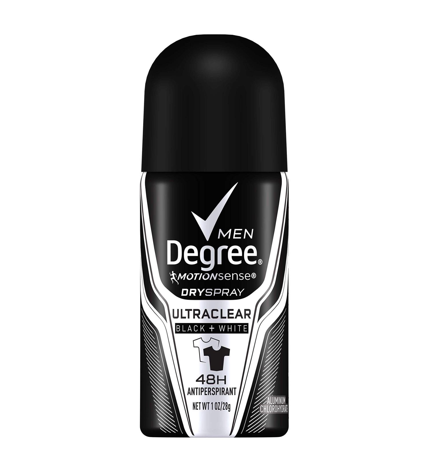 Degree Men UltraClear Antiperspirant Deodorant Dry Spray Black+White On-the-Go 1oz - 24 Pack - Buy Online on GoSupps.com