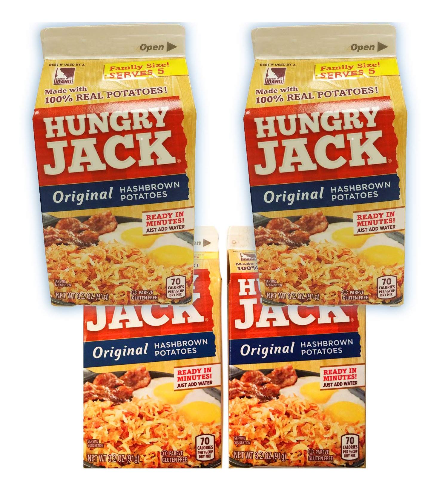 Hungry Jack Original Hashbrown Potatoes 3.2 oz (8 Pack) - Gluten Free, Family Size - Made with Real Potatoes, Serves 5 - Perfect Meal Addition - Buy Online on GoSupps.com