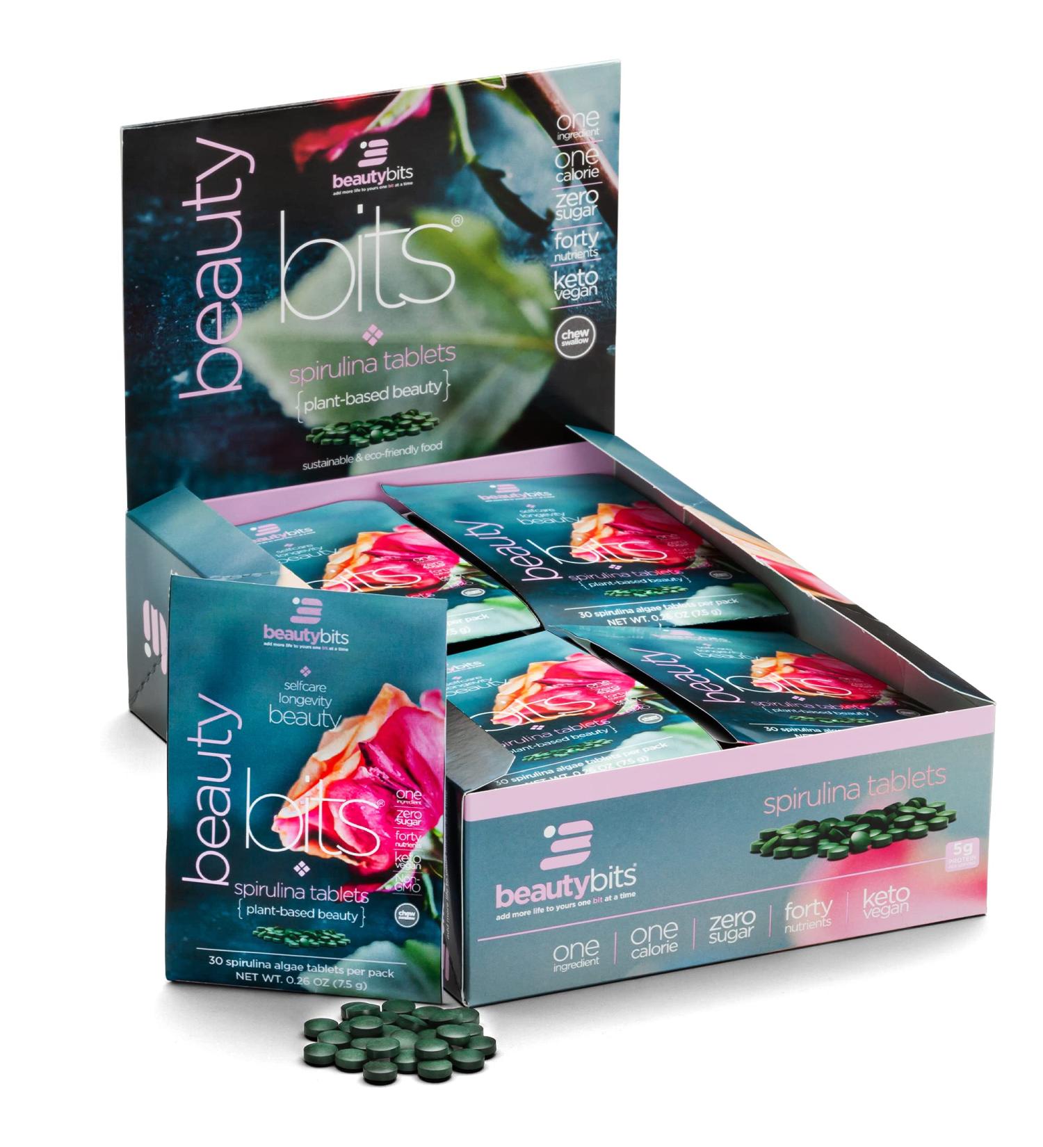 ENERGYbits BEAUTYbits Spirulina Algae Tablets - High Protein Superfood for Skin, Hair, and Nails - Non-GMO, 900 Tablets - Buy Online on GoSupps.com