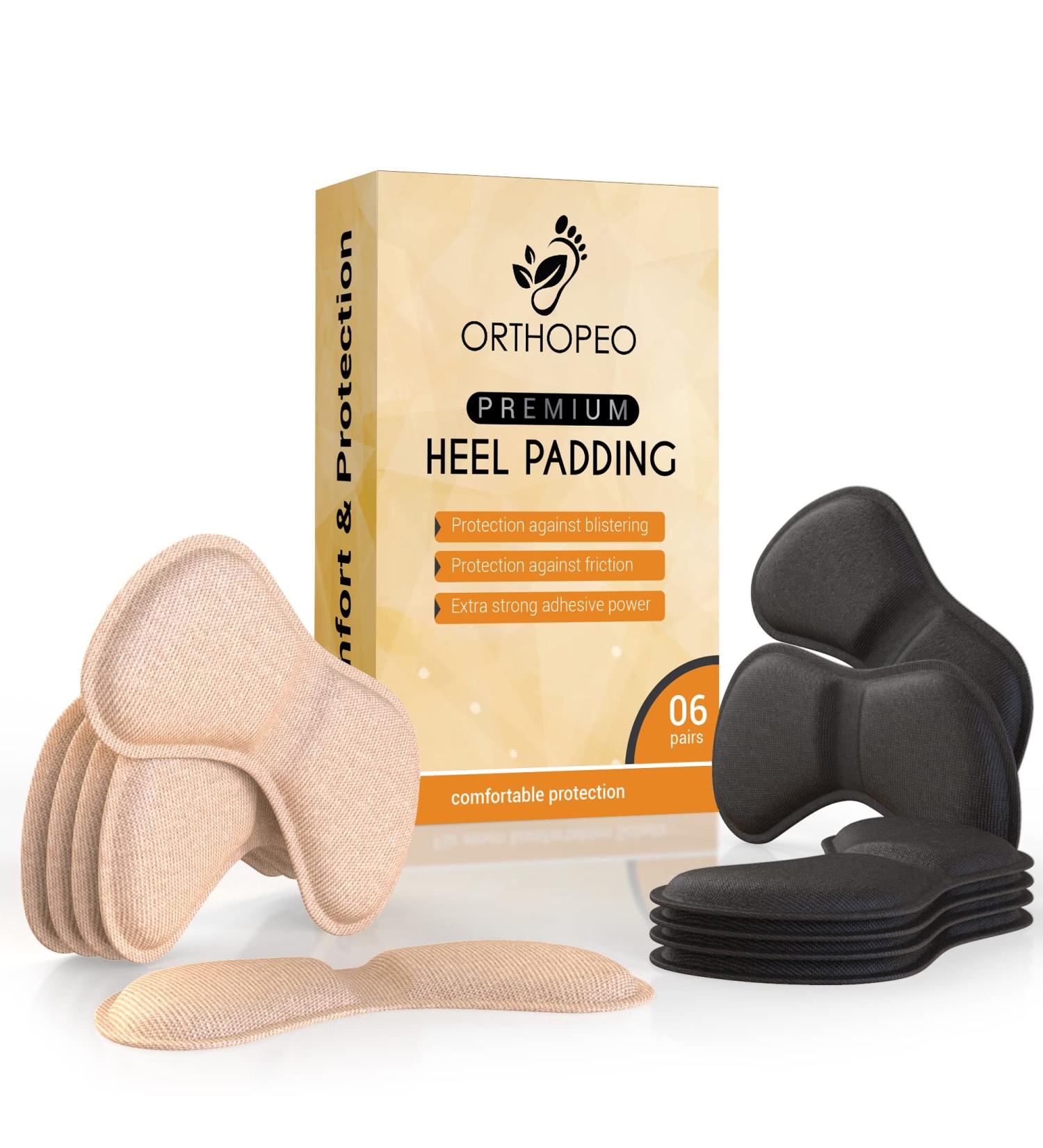 ORTHOPEO Premium Heel Pads - Soft Gel Cushion Inserts for Loose Shoes - Set of 6 - Buy Online on GoSupps.com