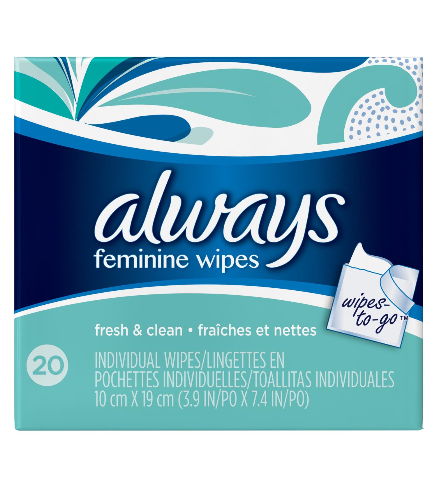 Always Wipes-to-Go 20 Count - Pack of 4 (80 Total Count)