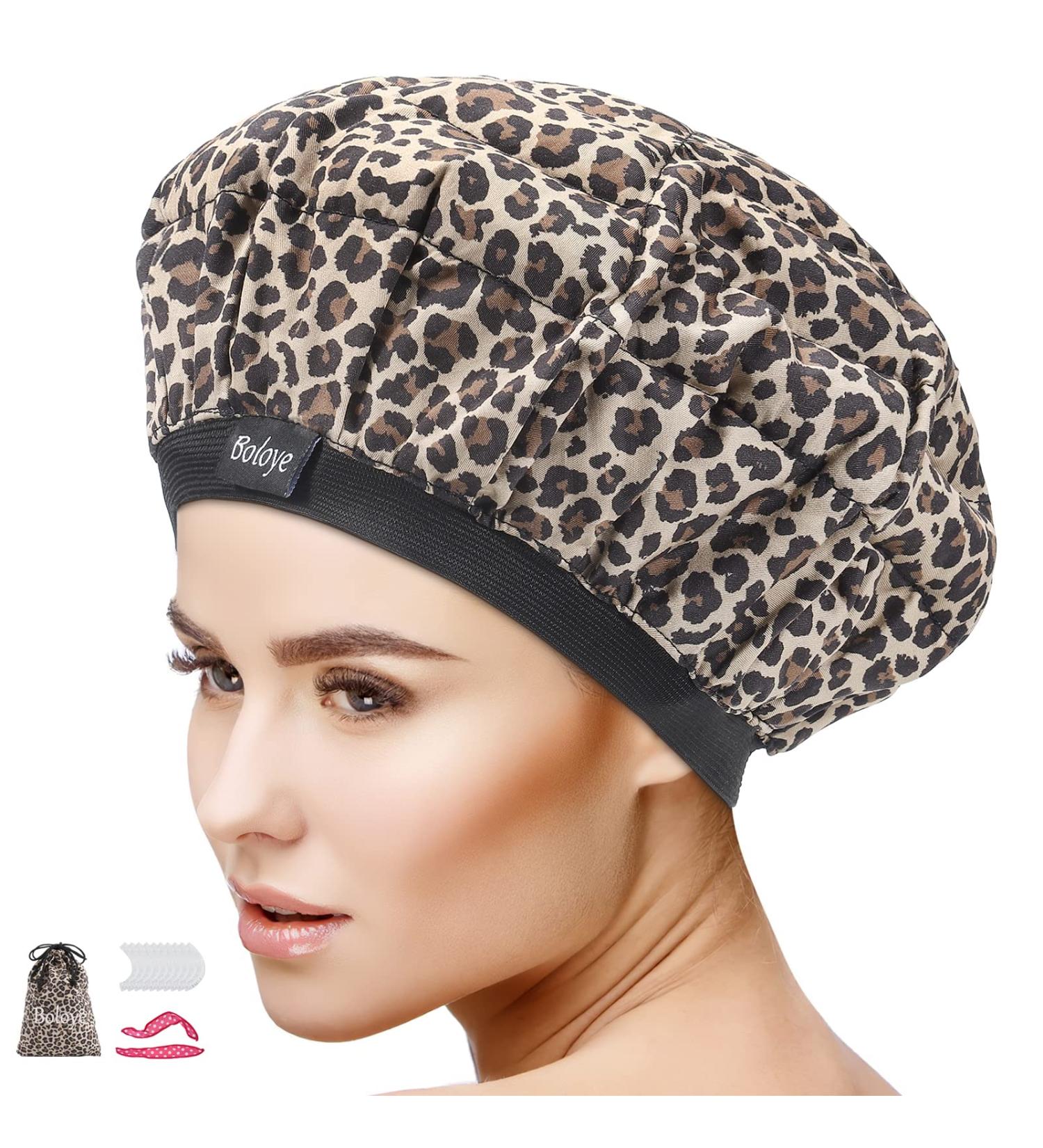 Flaxseed Deep Conditioning Heat Cap - Boloye Cordless Microwave Hot Cap for Natural Curly Hair Care (Leopard, 10 PCS) - Buy Online on GoSupps.com