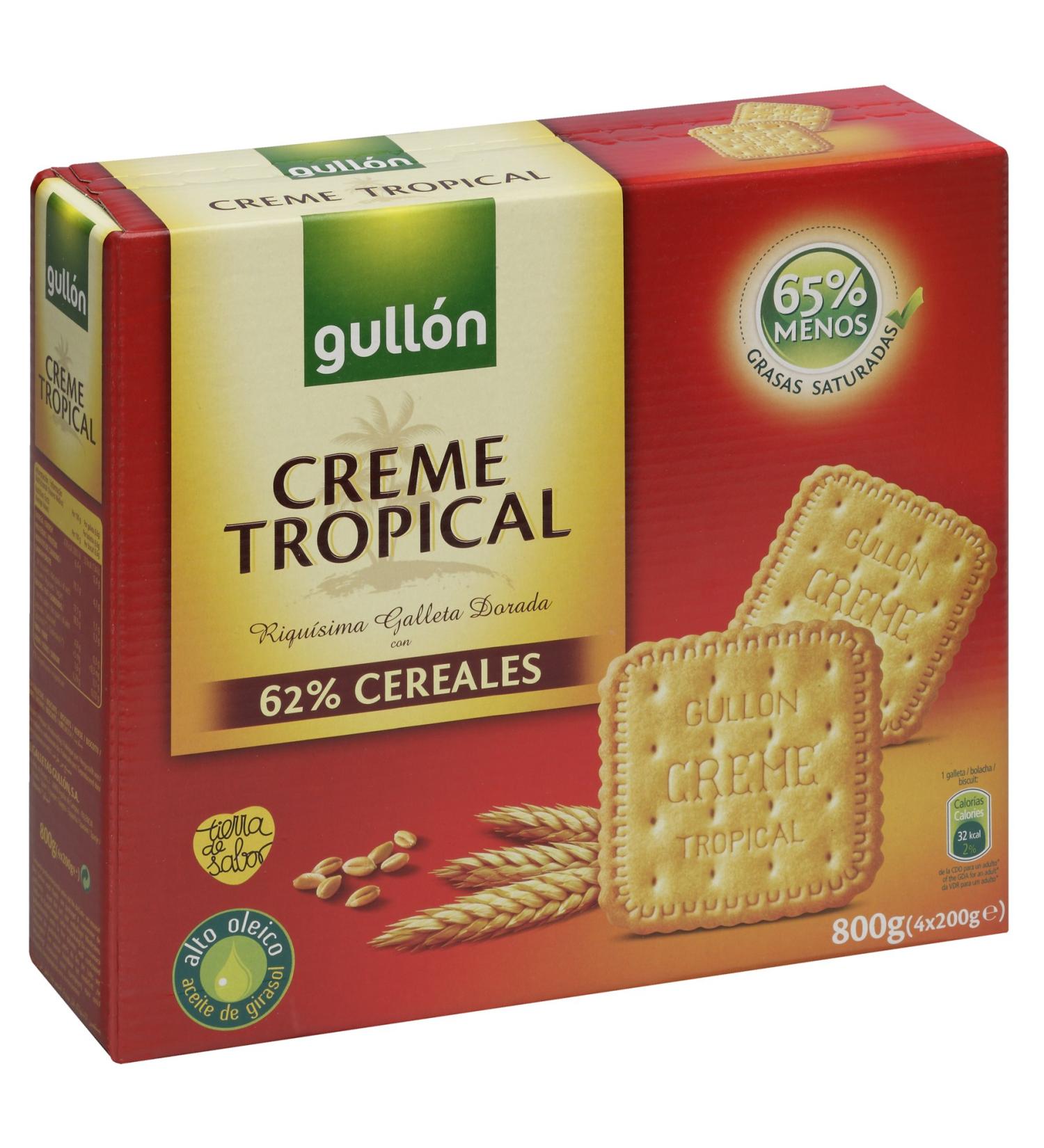 Gullón Creme Tropical Biscuits 800 gr. - [Pack of 3]