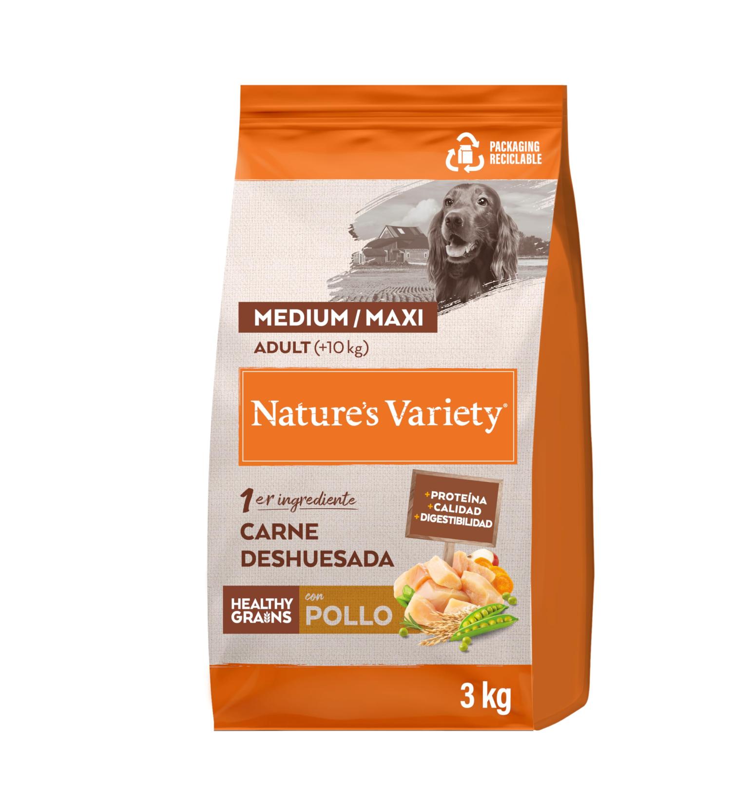 Nature's Variety Healthy Grains - Medium/Maxi Adult Dog Food - Chicken - 3kg - Buy Online on GoSupps.com