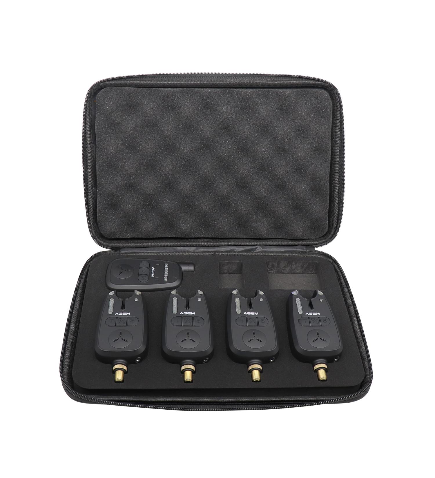 AGEM 4+1 Fishing Bite Alarm Set with Radio | Waterproof LED Carp Accessories | 150m Range - Ideal for International Fishing Trips - Buy Online on GoSupps.com