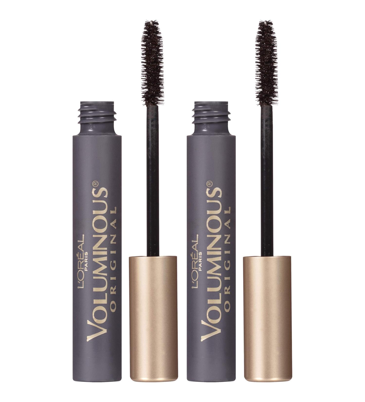 L'Oreal Paris Voluminous Original Volume Building Mascara Black 2 Count - Washable Formula, Pack of 1 - Buy Online on GoSupps.com