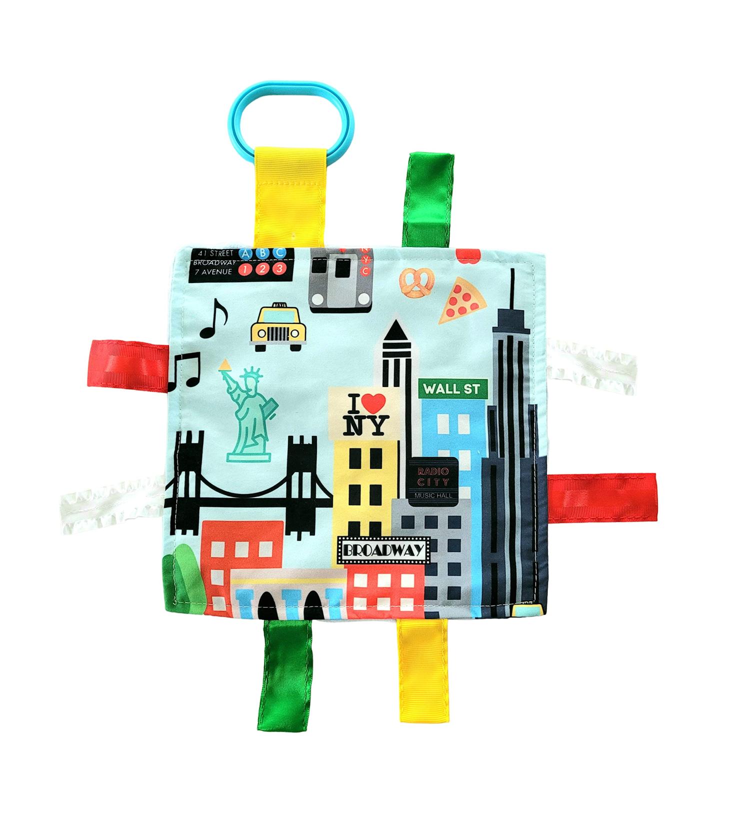The Learning Lovey City Baby Crinkle & Teething Tag Square Tummy Time Stroller Toy 8x8 inch (New York City) - Buy Online on GoSupps.com