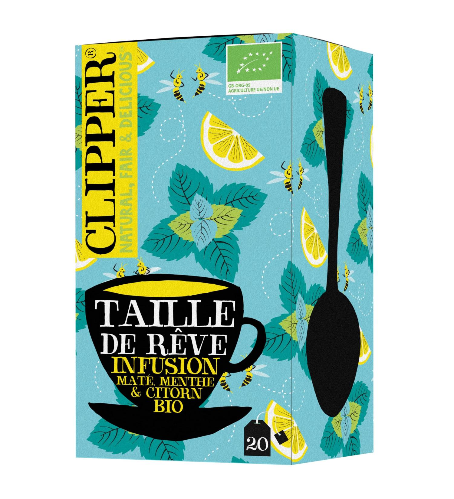 CLIPPER - Organic Infusion - Dream Size - Mate Lemon Mint - 20 Infusion Bags - 1 pack - Buy Online on GoSupps.com