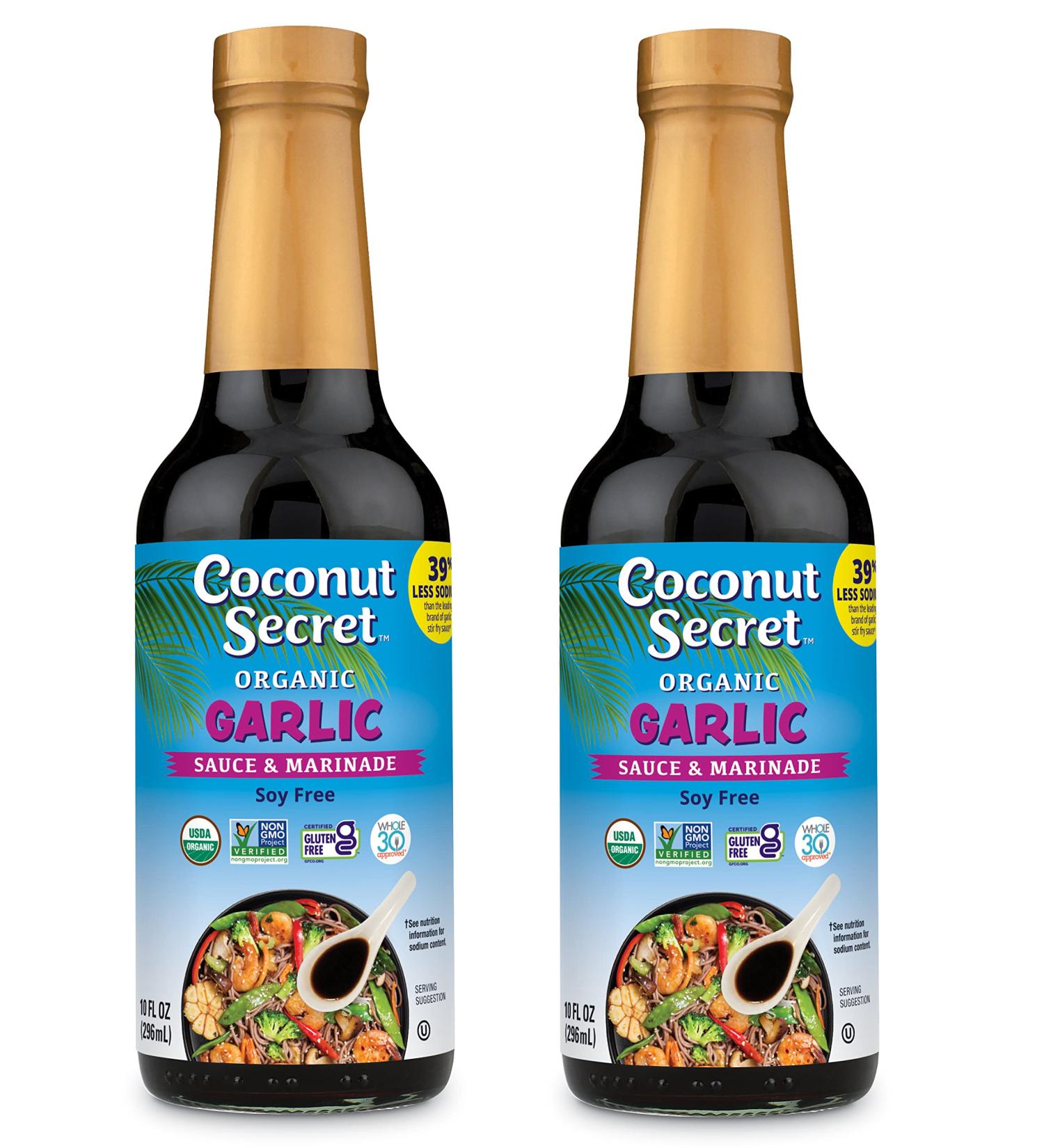 Coconut Secret Coconut Aminos Garlic Sauce - 2 Pack (10 fl oz each) - Buy Online on GoSupps.com