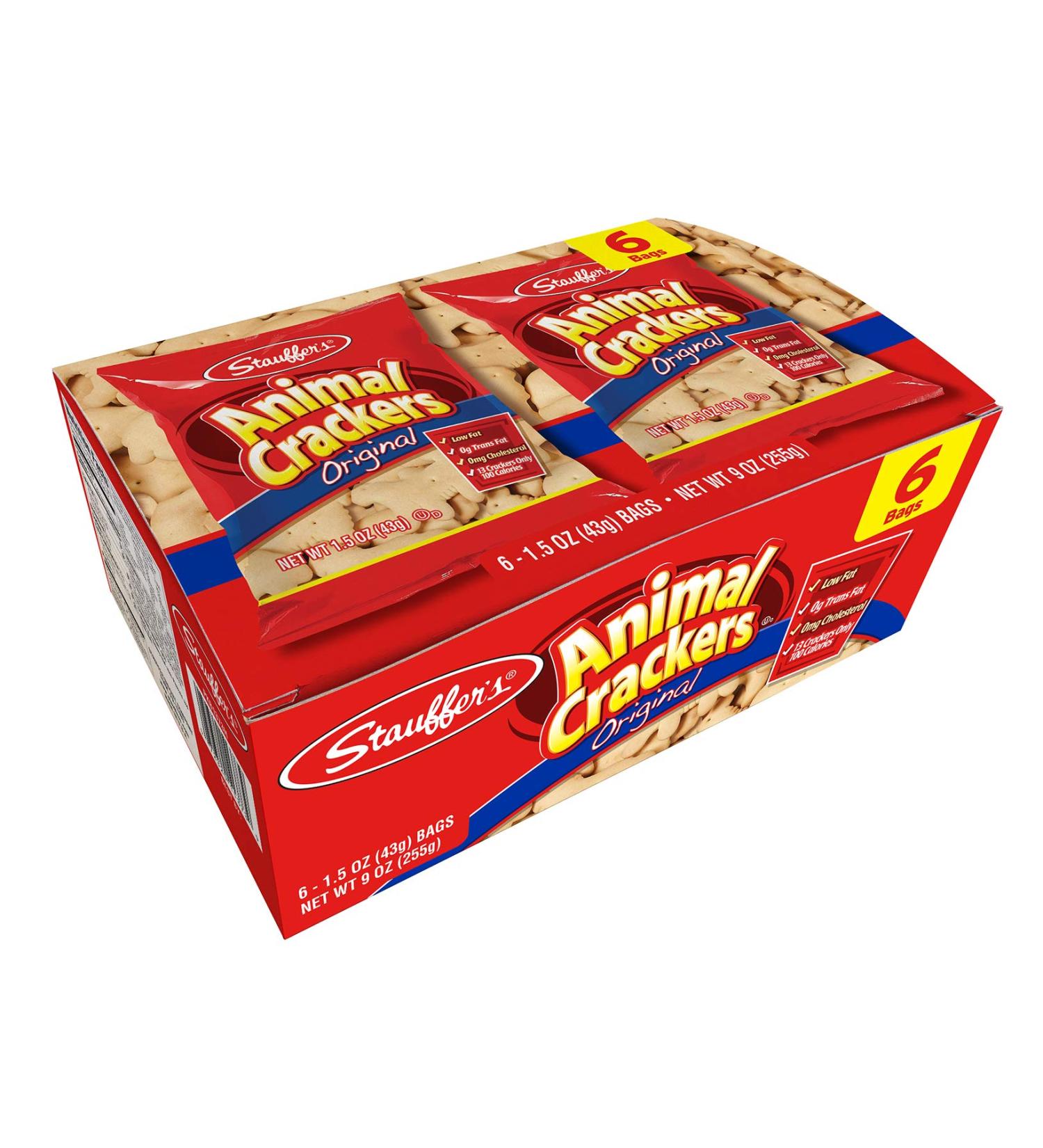 Stauffers Original Animal Crackers - 12 Snack Packs, 1.5 Oz. Each - Buy Online on GoSupps.com
