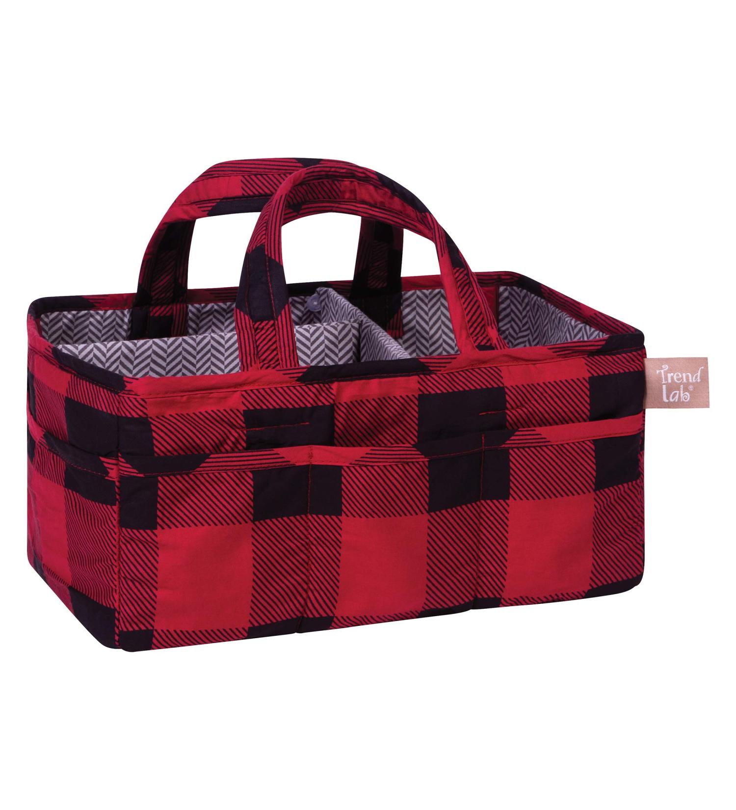 Trend Lab Red Buffalo Check Storage Caddy for Baby Nursery | Diaper Organizer 12x6x8 | Changing Table Accessories - Buy Online on GoSupps.com