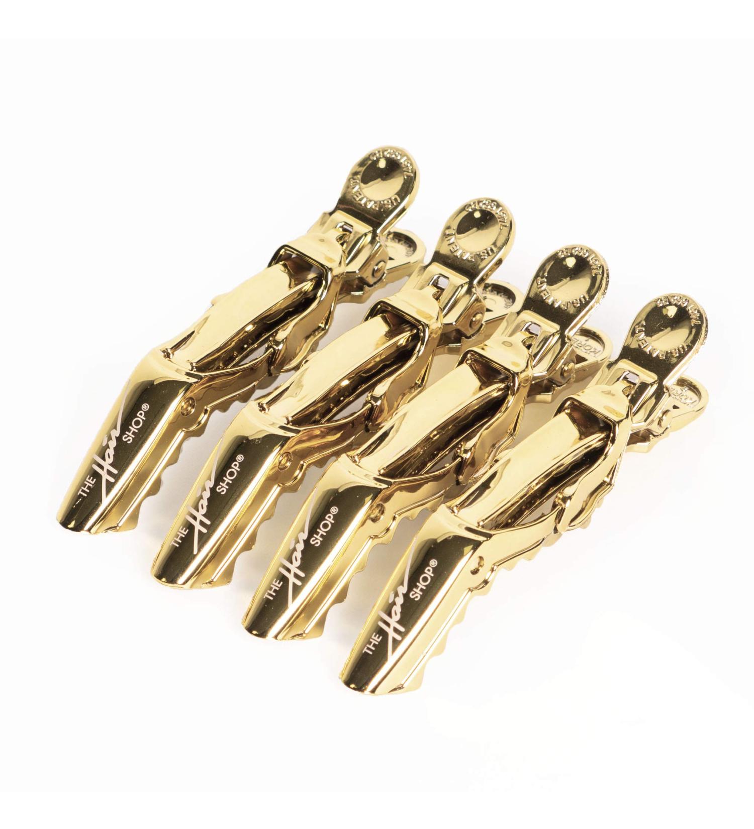 The Hair Shop Metallic Shark Clip | Enhanced Croc Alligator Grip Clip (Gold) - 4 Pack | Professional Sectioning Tool for Women | US Patented - Salon Quality Made in Korea - Buy Online on GoSupps.com