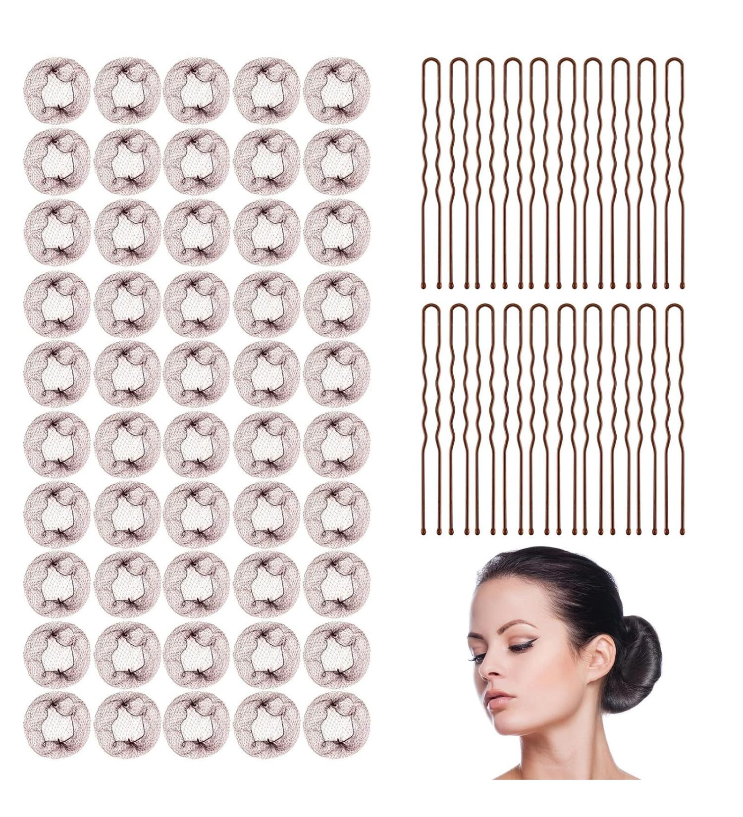 70 PCS Brown Invisible Hair Bun Net Hair Nets for Buns Hair Nets for Women Ballet Hair Net Ballet Bun Nets Invisible Hair Nets and U Shaped Hair Pins Set for Girls Dancers Women (Brown) - Buy Online on GoSupps.com