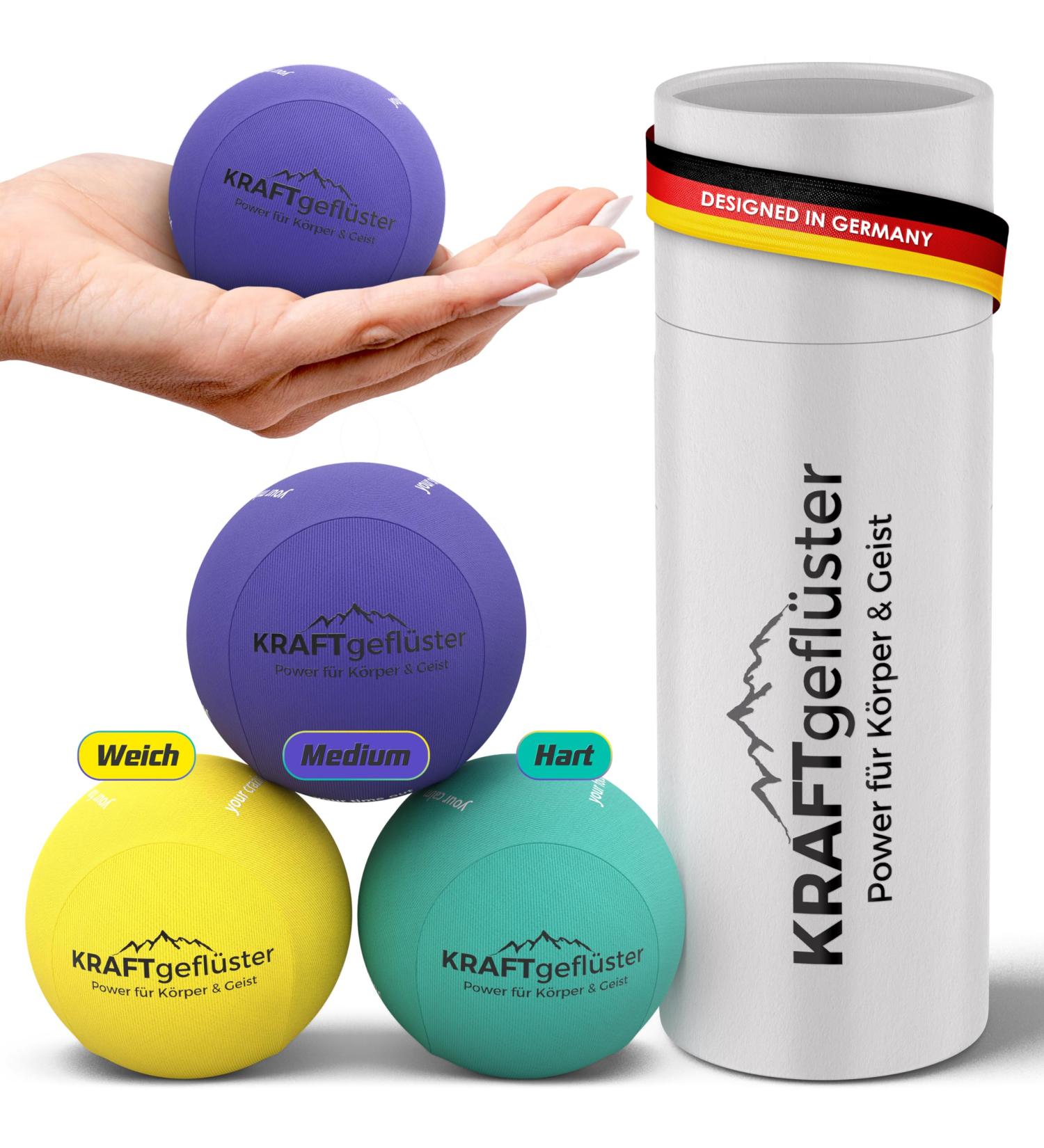 Kraftfl ster 3x Anti-Stress Balls Immediate Stress Relief with Fresh Scents | Relaxation for Body & Mind - Buy Online on GoSupps.com