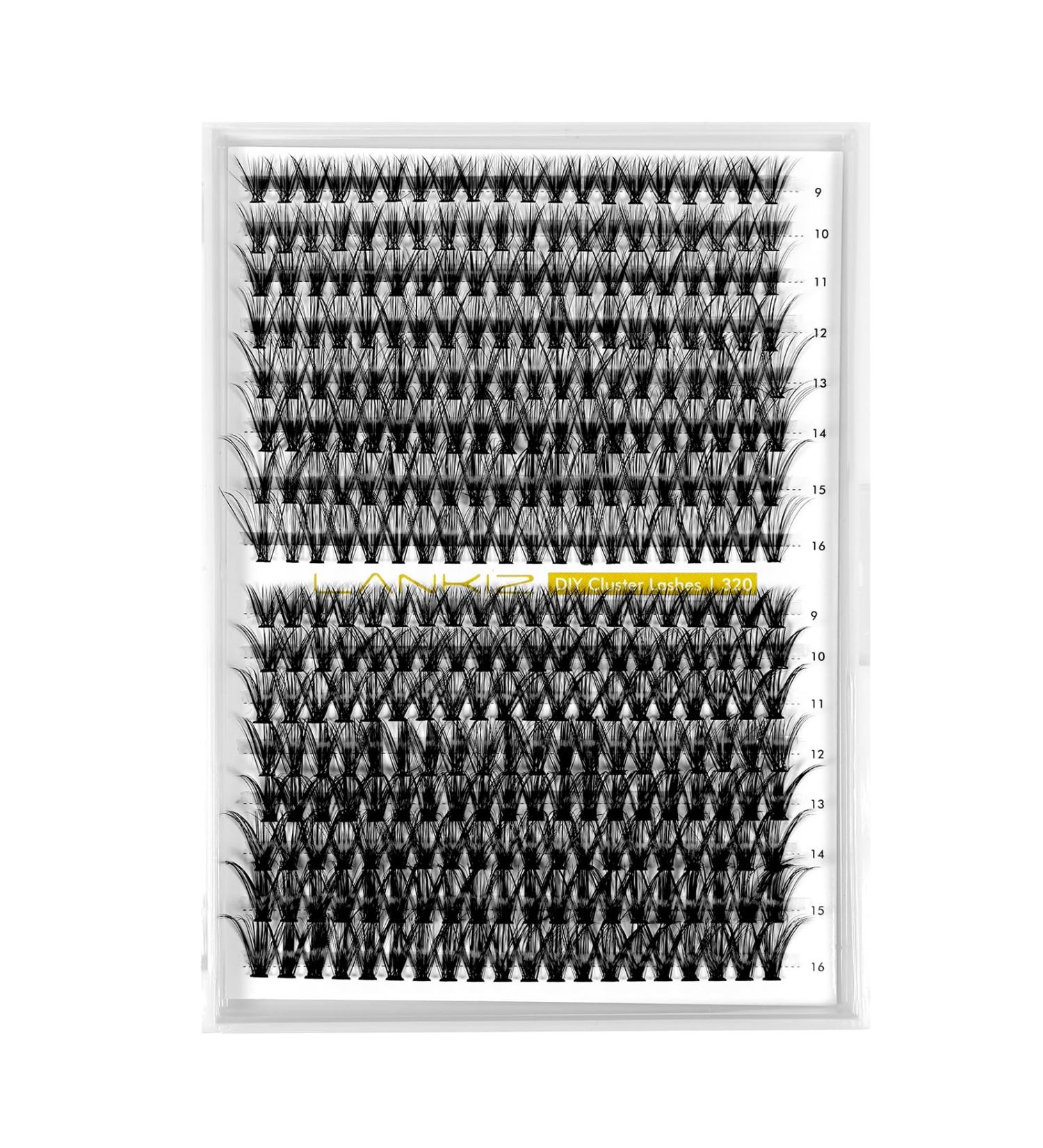 320pcs Lankiz Individual Eyelashes - 30D/40D D Curl 9-16mm Mix Cluster Lashes for DIY Extensions - Reusable Artificial Eyelashes - Buy Online on GoSupps.com