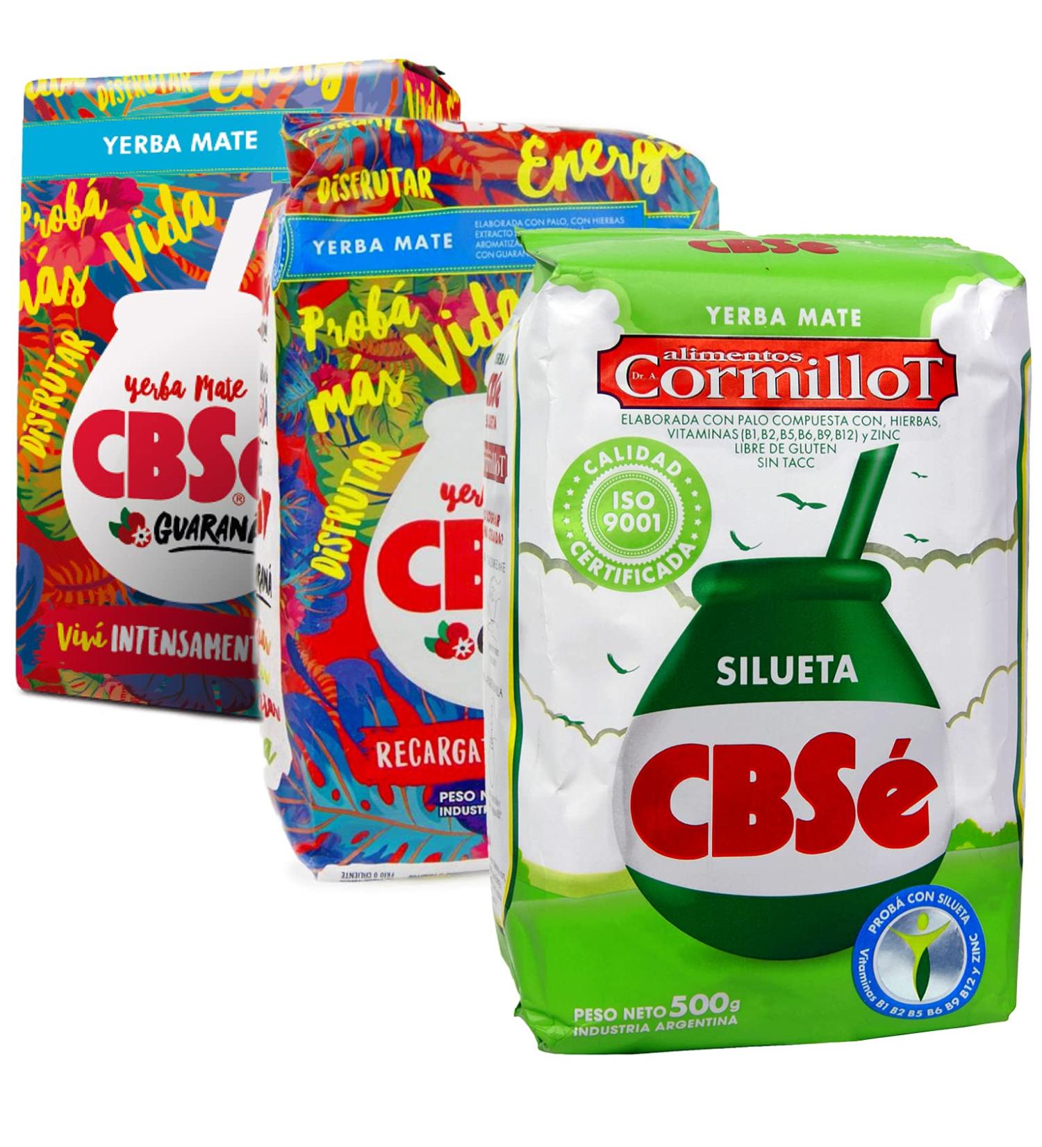 CBS Yerba Mat Guaran 2x0.5 kg + CBS Yerba Mat Silhouette 0.5 kgTh mat d'Argentine Boisson revigorante et nergisante Guarana + Silhouette - Buy Online on GoSupps.com