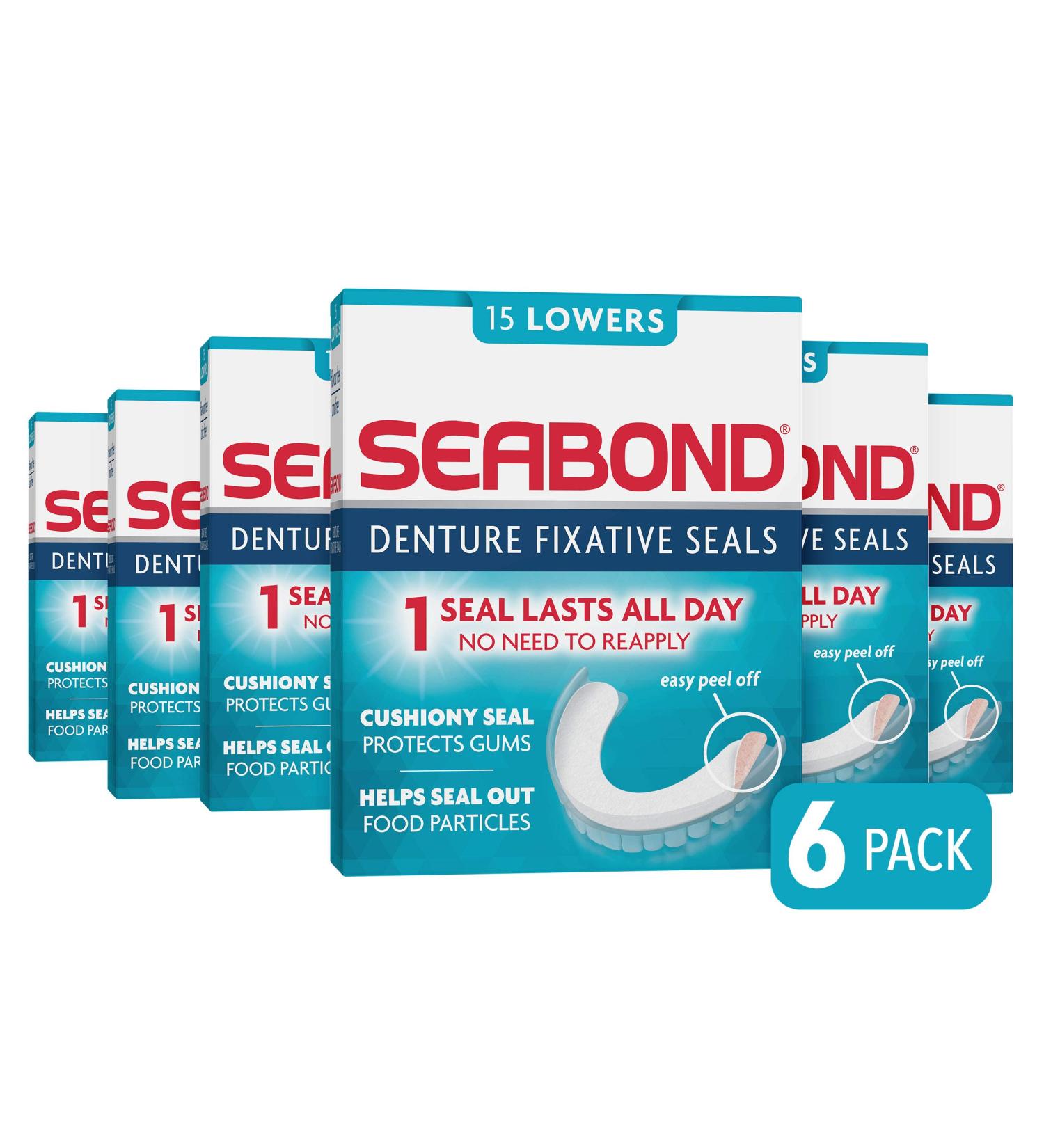 Seabond Denture Fixative Seals - Original - 15 Lowers - Pack of 6 - Buy Online on GoSupps.com