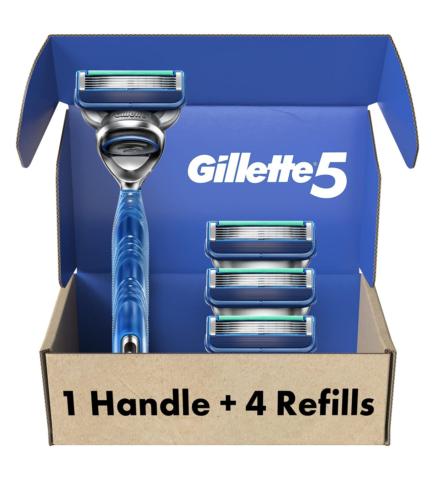 Gillette5 Men's Razor Handle with 4 Refills - Smooth Shaving Experience - Buy Online on GoSupps.com