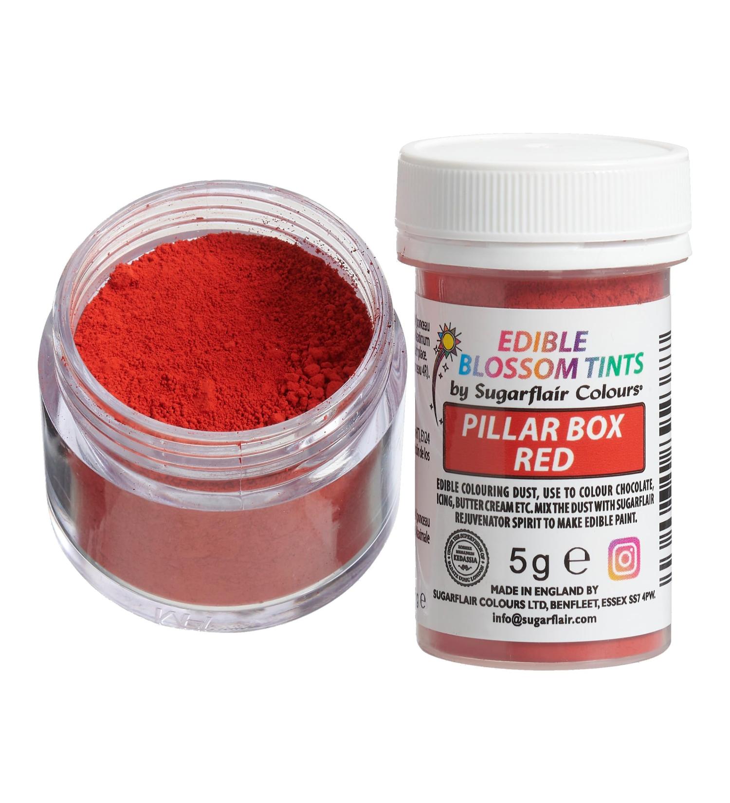 Sugarflair Pillar Box Red Food Colouring Powder Dust Use on Cake Surfaces Decorations or Colour Sugarpaste Fondant Icing Chocolate Buttercream Royal Icing Macarons and More! - 5g