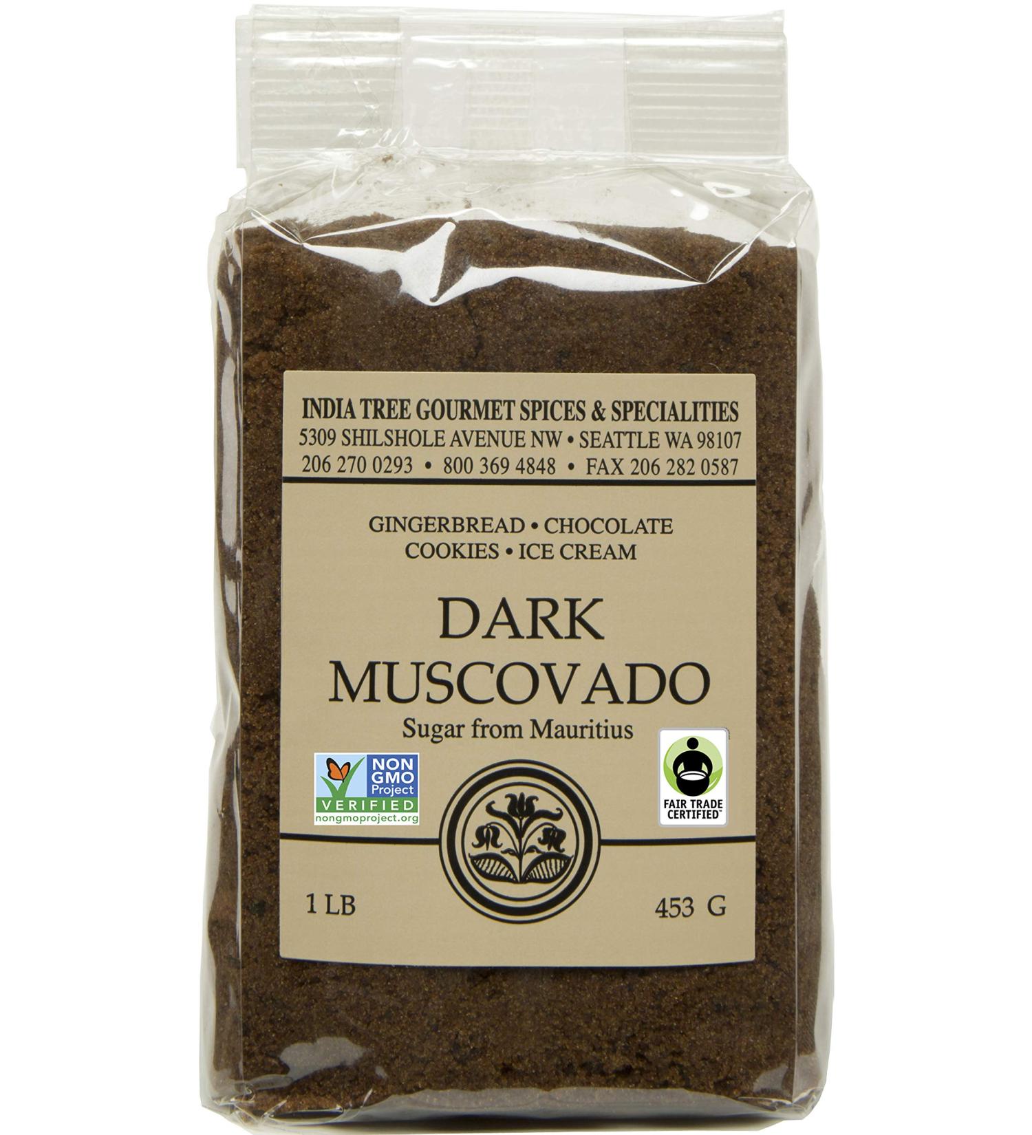 India Tree Dark Muscovado Sugar, 1 Pound 1 Pound (Pack of 1)