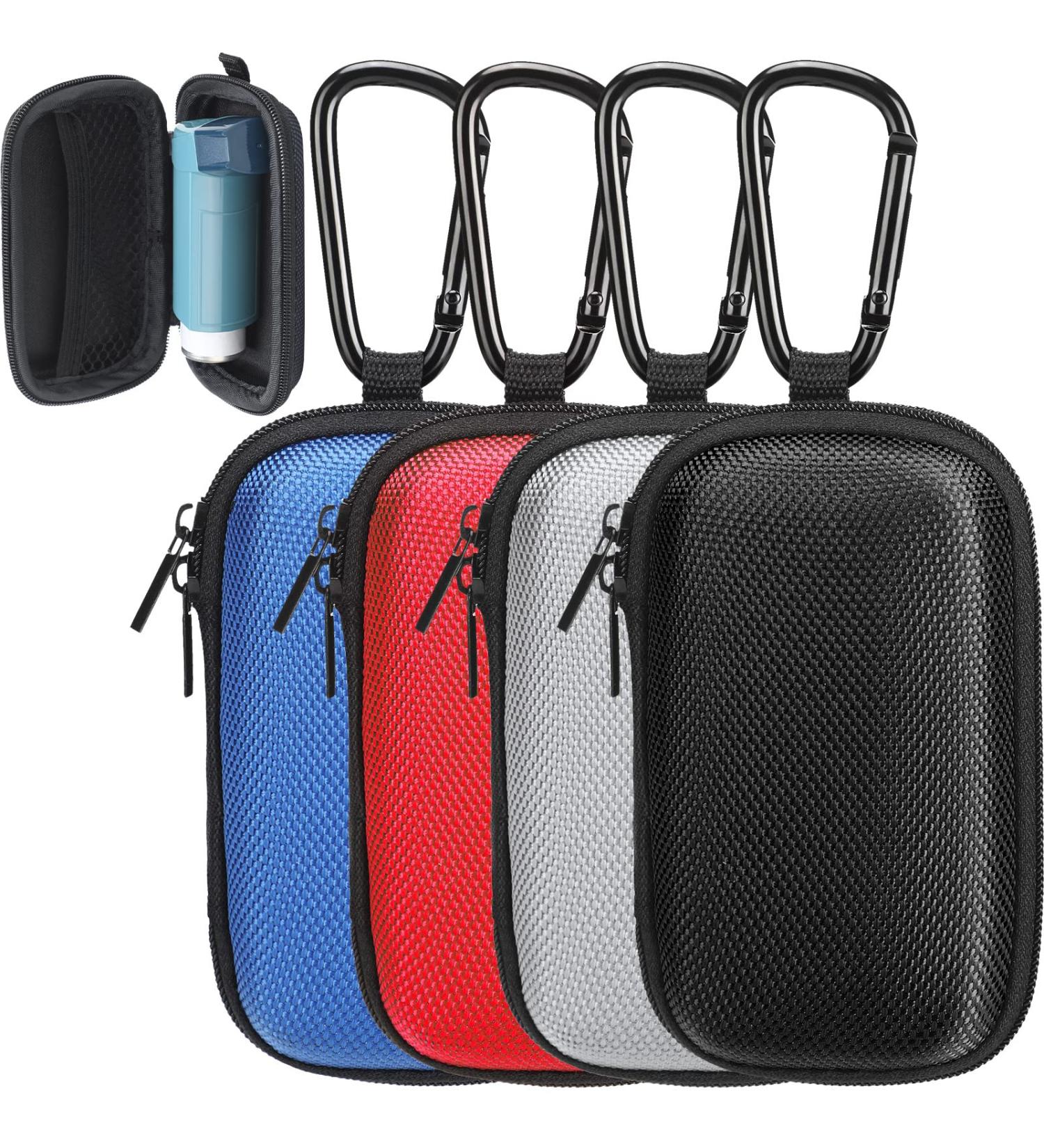 4 Pcs Asthma Inhaler Travel Case Hearing Aid Case Earbud Case Portable Zipper Carry Case Travel Case with Mesh Pocket for Inhaler Hearing Aid Other Accessories from Dust and Dirt Includes Case Only - Buy Online on GoSupps.com