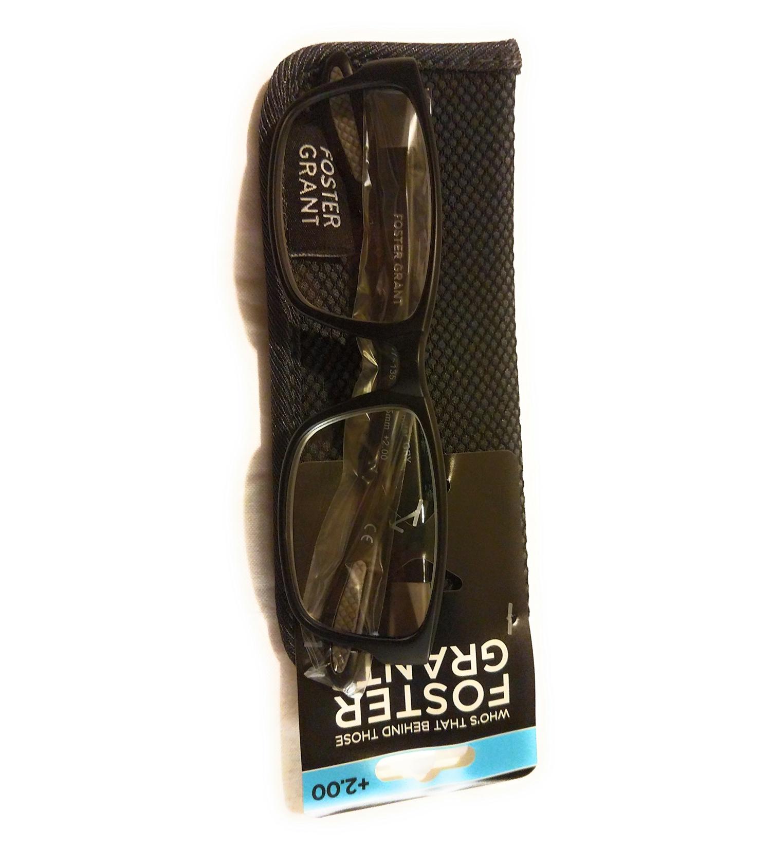 Foster Grant Men's Modern Scooter Reading Glasses Grey 2.0 x