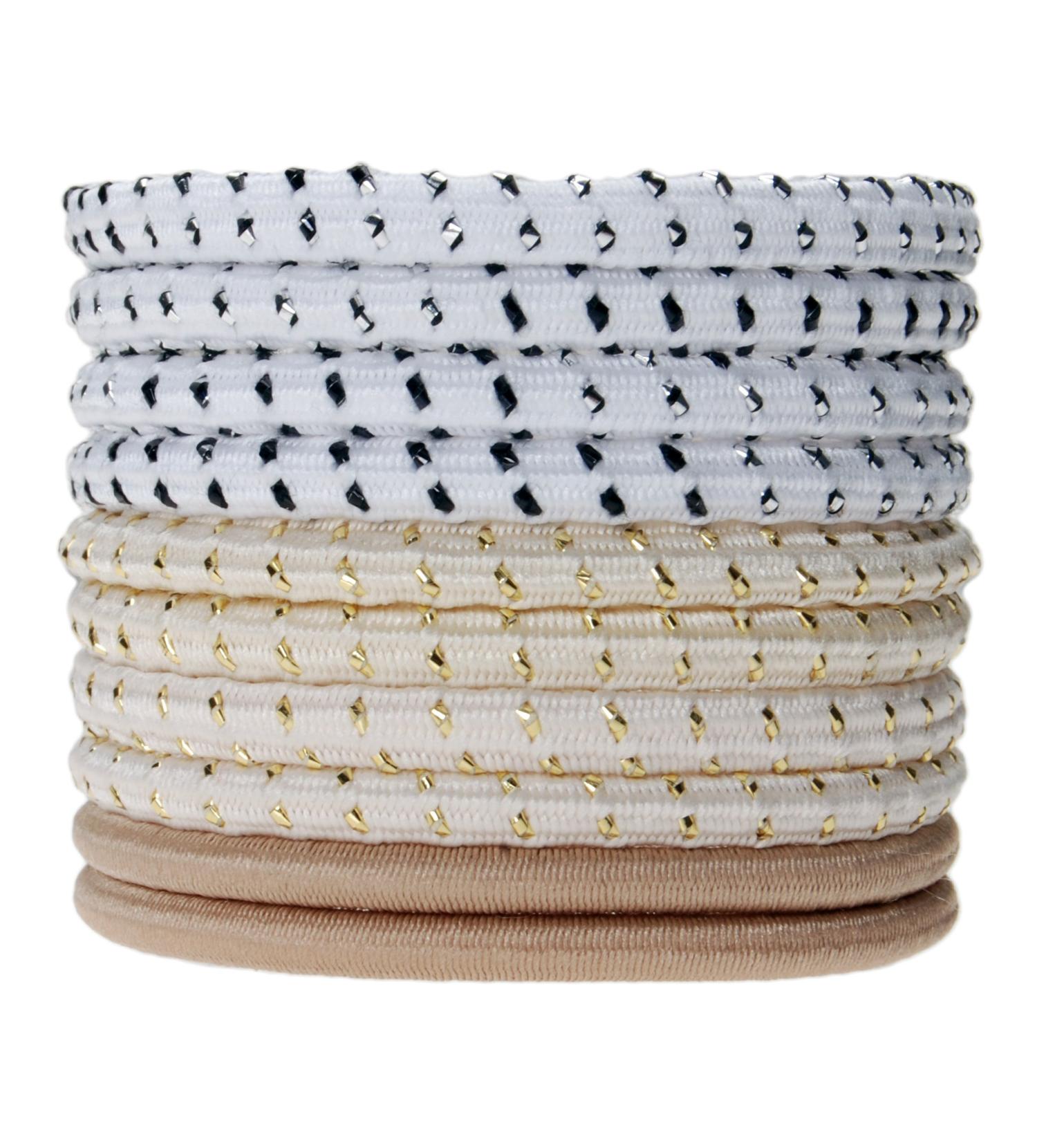 L. Erickson Narrow Grab & Go Pony Variety 10-Pack - Neutral Multi | Elastic Hair Ties Set for Women | Hair Accessories - Buy Online on GoSupps.com