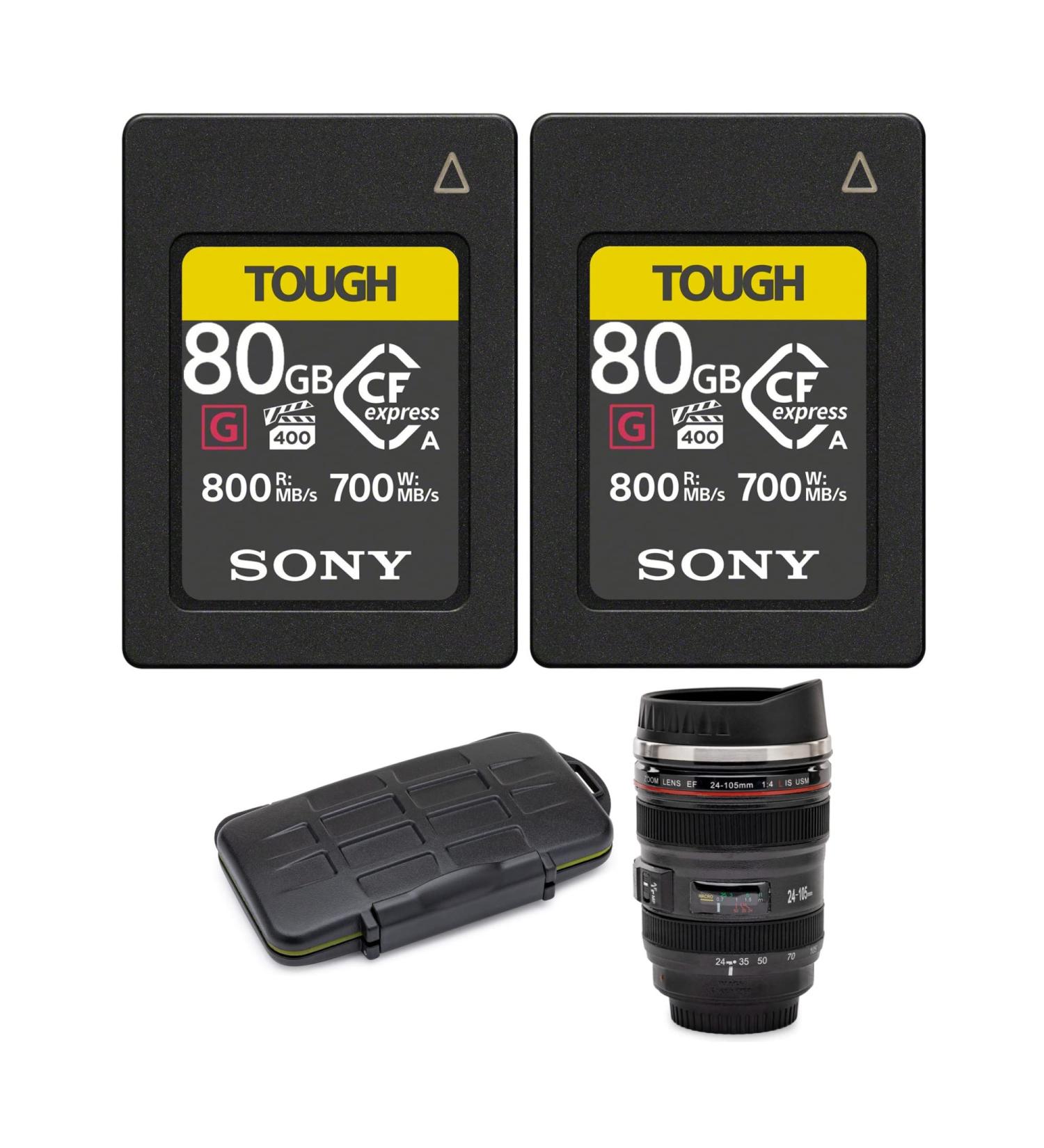 Sony 80GB CFexpress Type A Tough Series Bundle with Storage Case & Camera Lens Mug (2-Pack, 4 Items) - Buy Online on GoSupps.com