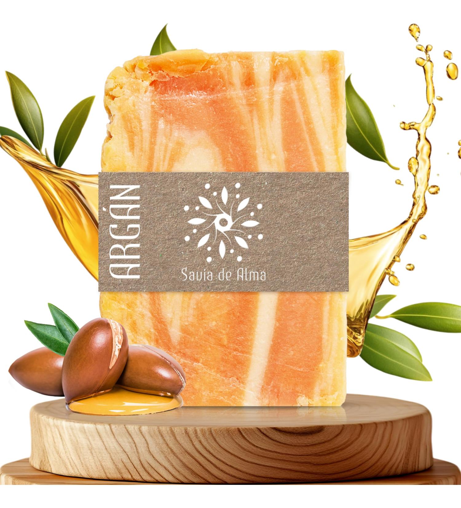  Savia De Alma Handmade Soap with Argan Oil | Made in Spain | Natural & Vegan | Nourishing Soft & Rejuvenated Skin | Eco Friendly Solid Cosmetics | 100g - Buy Online on GoSupps.com