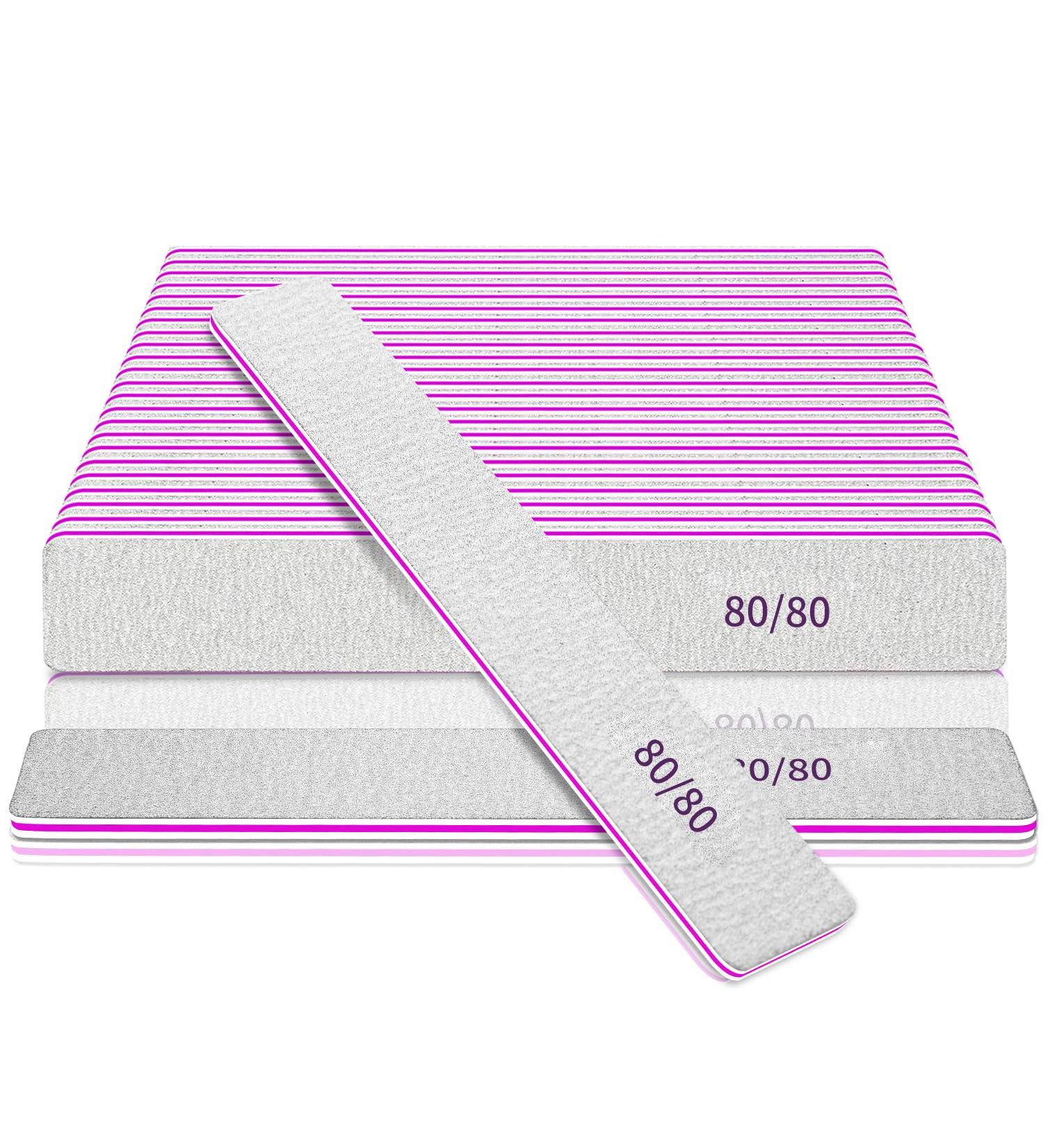 Buy 25 Professional 80/80 Grit Nail Files - Washable Double-Sided for Gel & Acrylic Nails - Buy Online on GoSupps.com