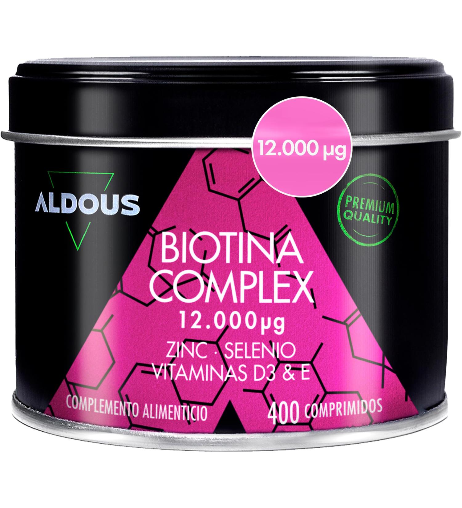 Biotin 12 000 mcg | 400 Tablets | Zinc Selenium Vitamin D3 and Vitamin E | Hair Skin & Nail Biotin | Hair Growth Biotin | Hair Growth Supplement - Buy Online on GoSupps.com