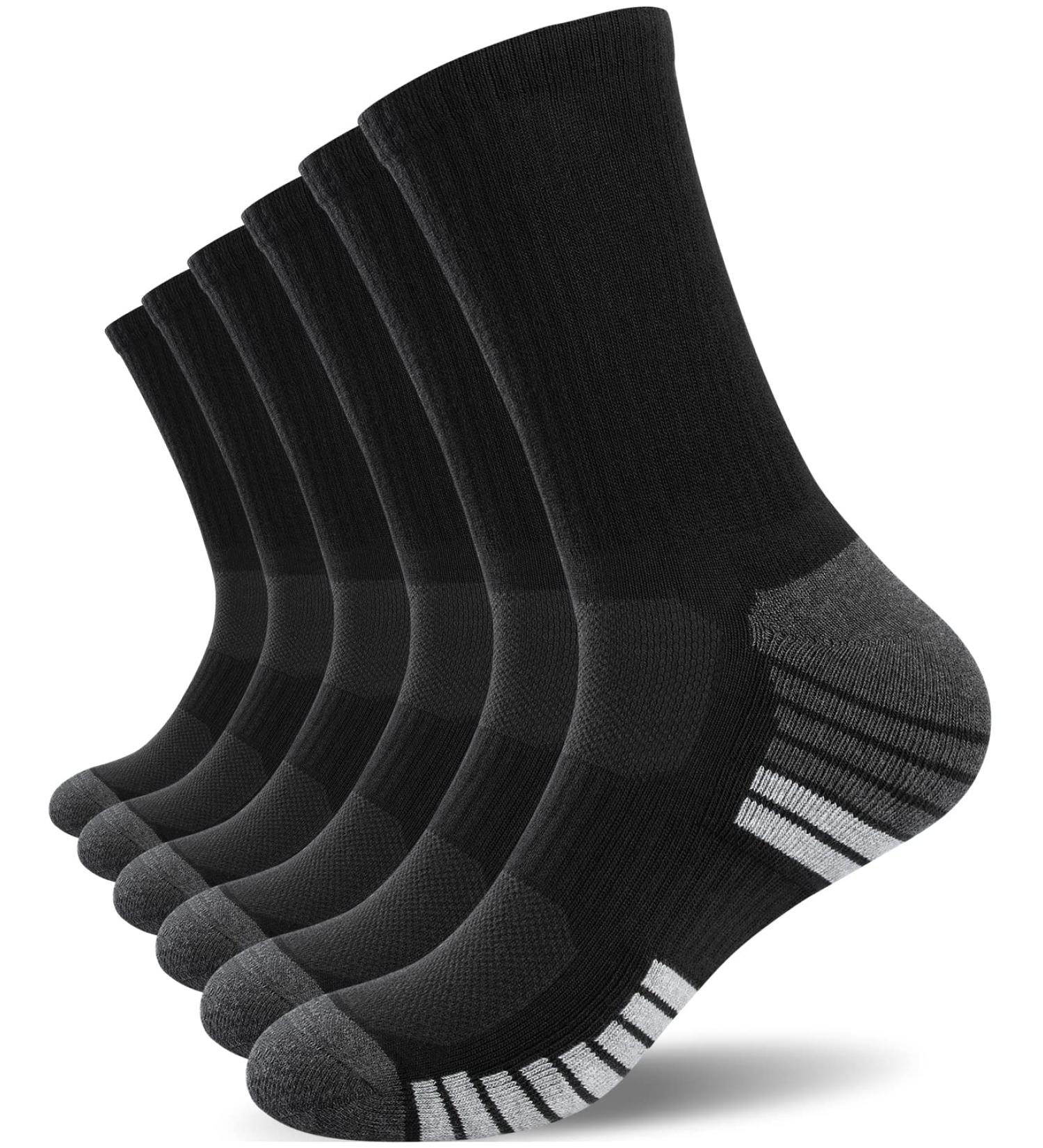 Benirap Cotton Sports Socks for Men & Women | Hiking Running & Bike Socks (6 Pairs) | Breathable Reinforced Design - Sizes 35-50 - Buy Online on GoSupps.com