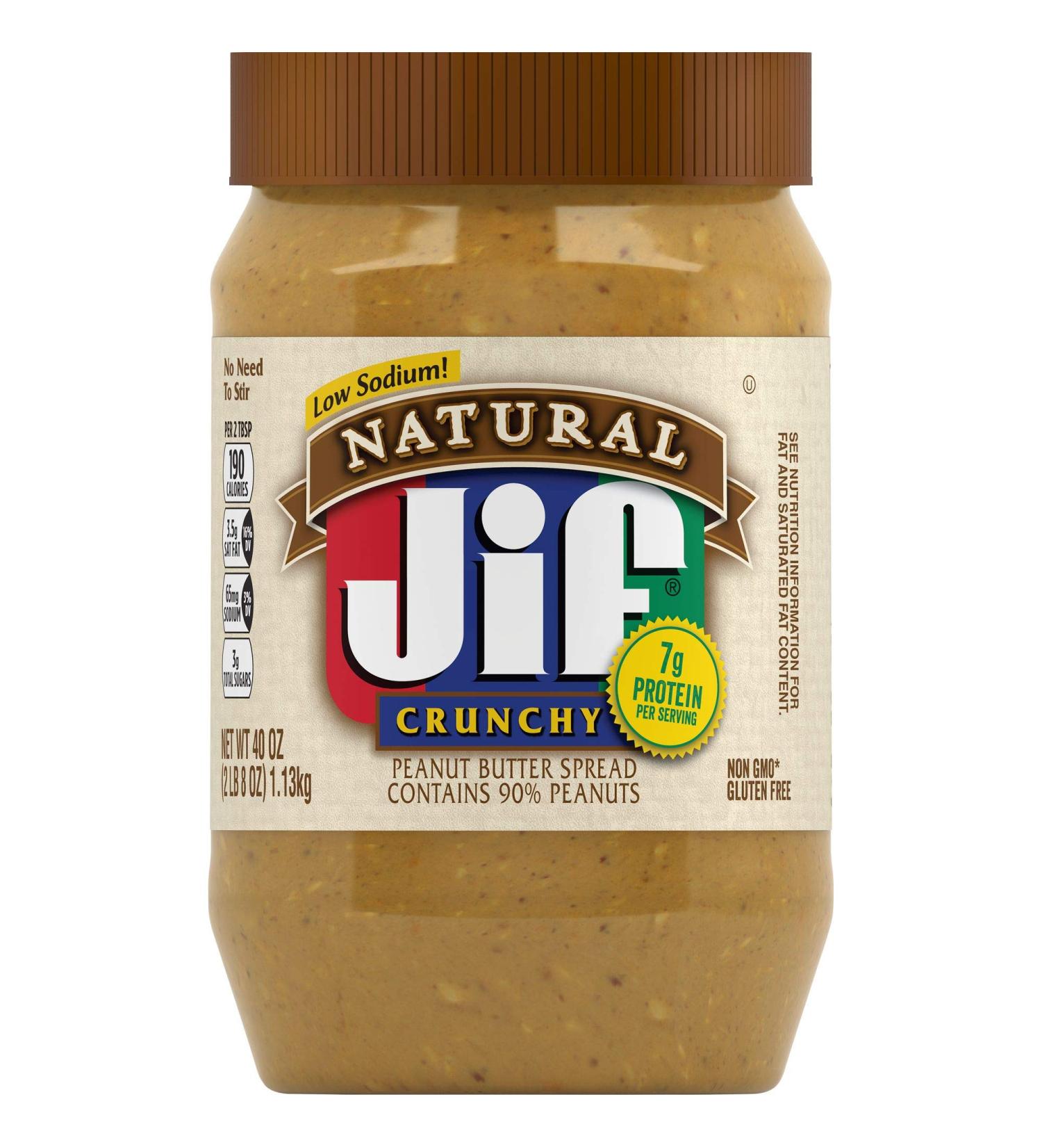 Jif Natural Crunchy Peanut Butter 40 oz - Buy Online on GoSupps.com
