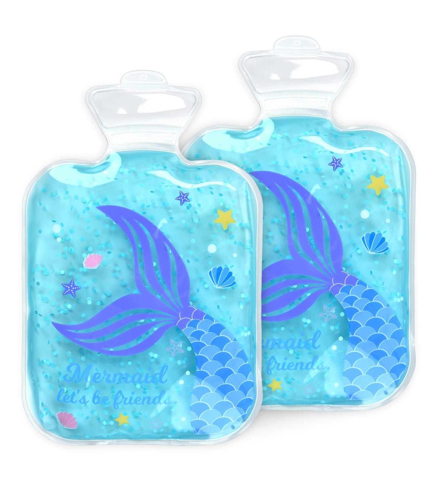 Navaris Girls Hot and Cold Packs (Set of 2) - Kids Reusable Heat and Ice Gel Pack Set - BPA-Free Compress to Cool or Warm - Mermaid Design - Buy Online on GoSupps.com