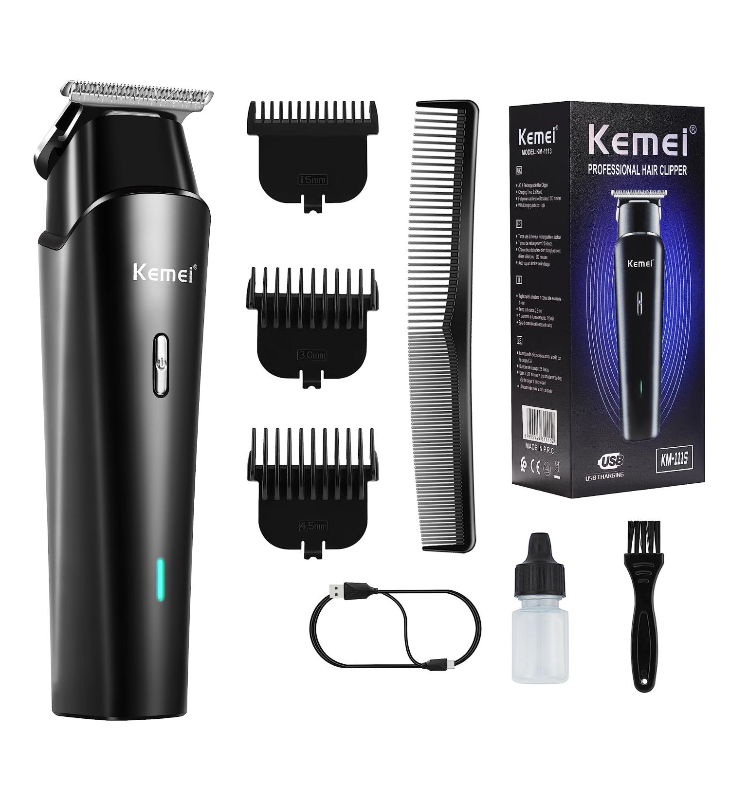 KEMEI Professional Hair Clippers Hair Trimmer for Men Cordless Clippers for Men Haircut Beard Trimmer Mens Grooming Kit Rechargeable Father Day Gifts Km-1115uk - Buy Online on GoSupps.com
