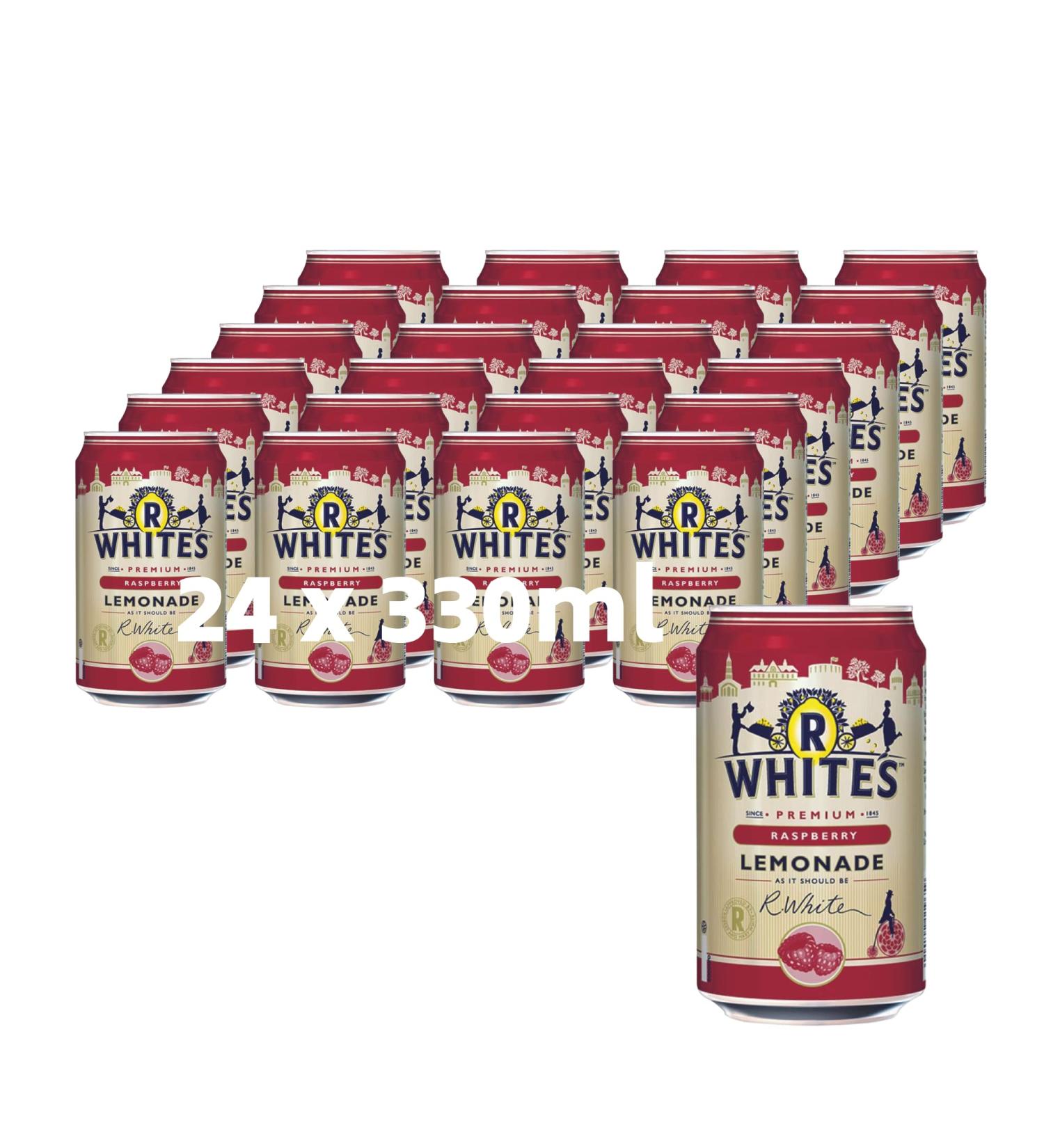 R Whites Premium Raspberry Lemonade 330ml x 24 - Buy Online on GoSupps.com